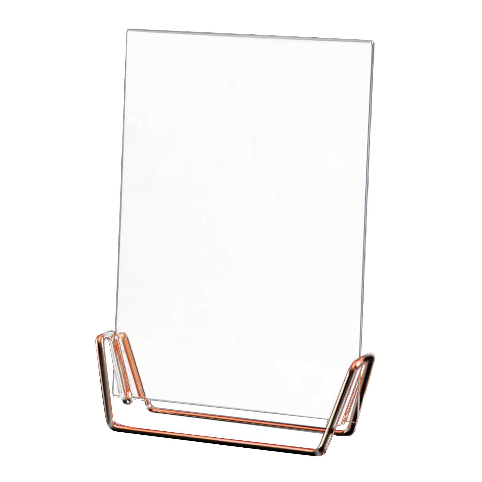 Acrylic Photo Picture Frame Metal Base Decor for Table Birthday Photograph Rose Golden