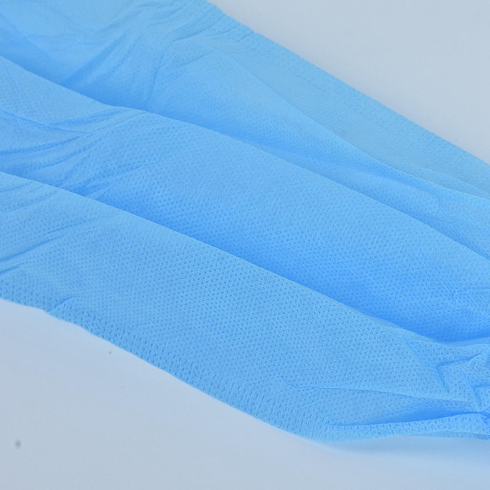 50 Pairs Disposable Oversleeves Arms Sleeves Non Woven Fabric Elastic Straps Blue