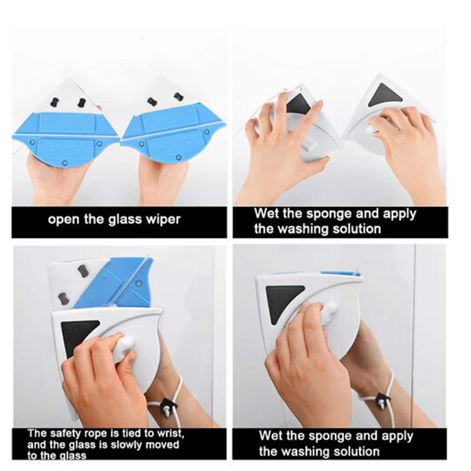 Double Side Window Cleaner High Window Wiper Glider for Shower Car for 3-8㎜ Window