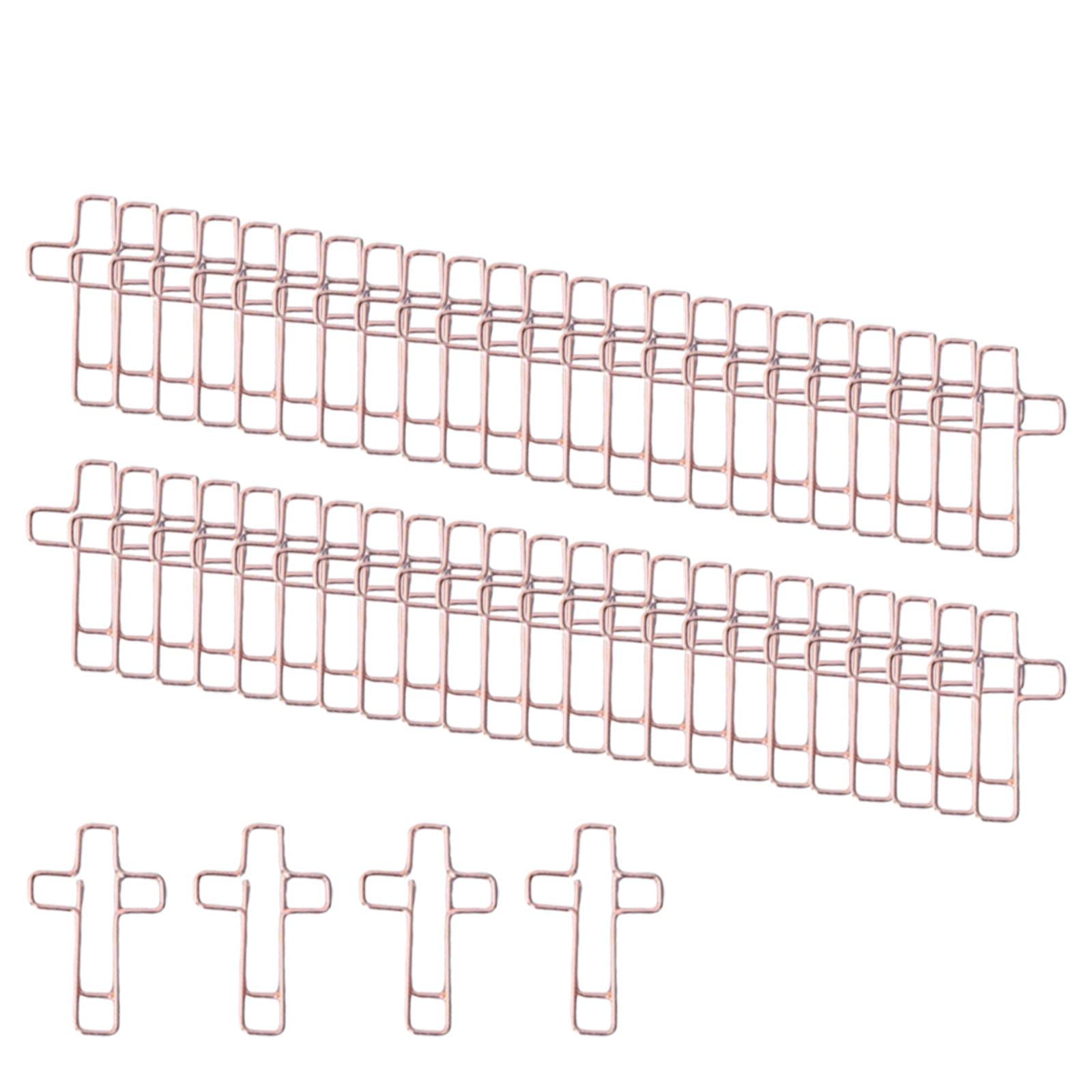 Creative Cross Shape Paper Clip Cross Shaped Clip for Classroom School Students Rose Gold