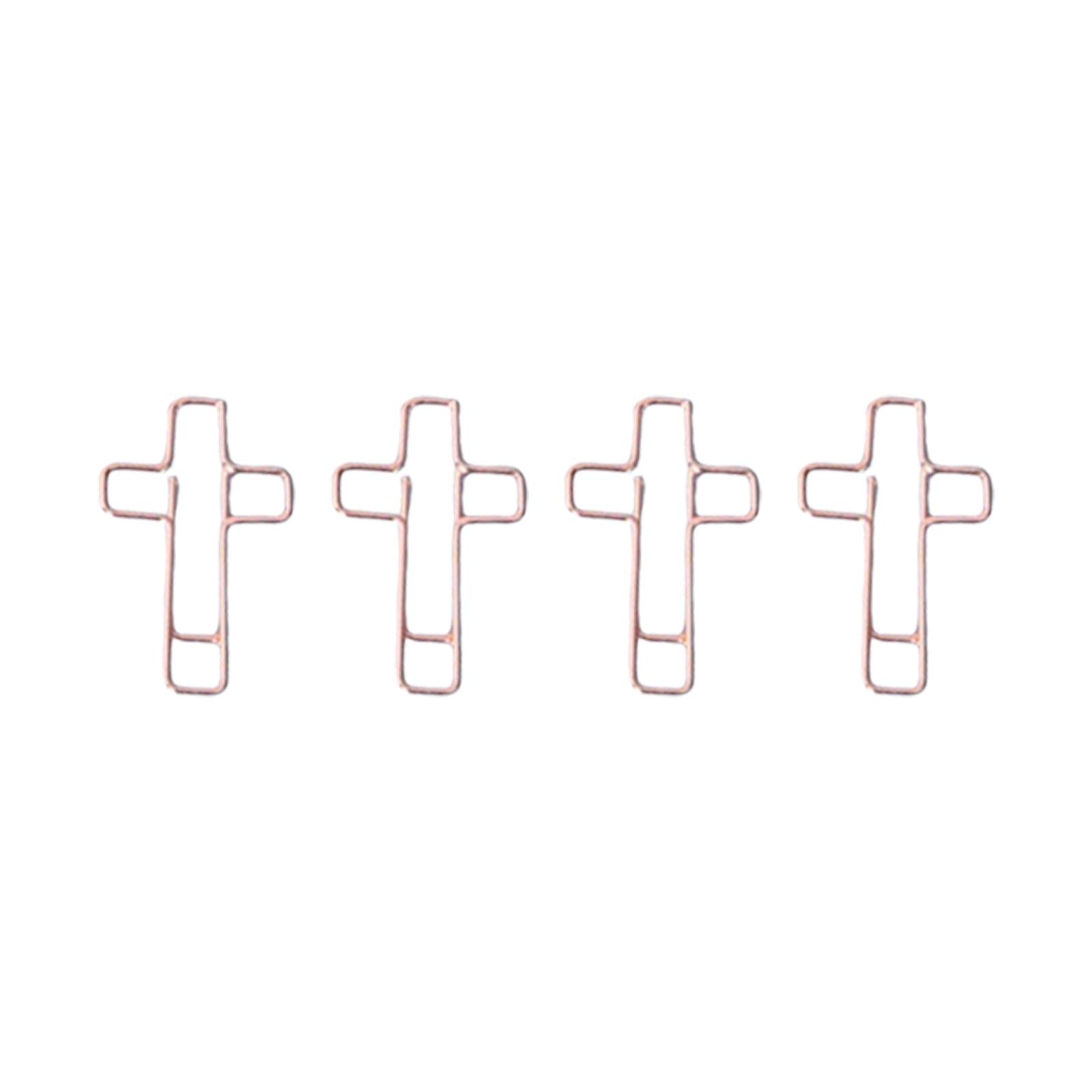 Creative Cross Shape Paper Clip Cross Shaped Clip for Classroom School Students Rose Gold