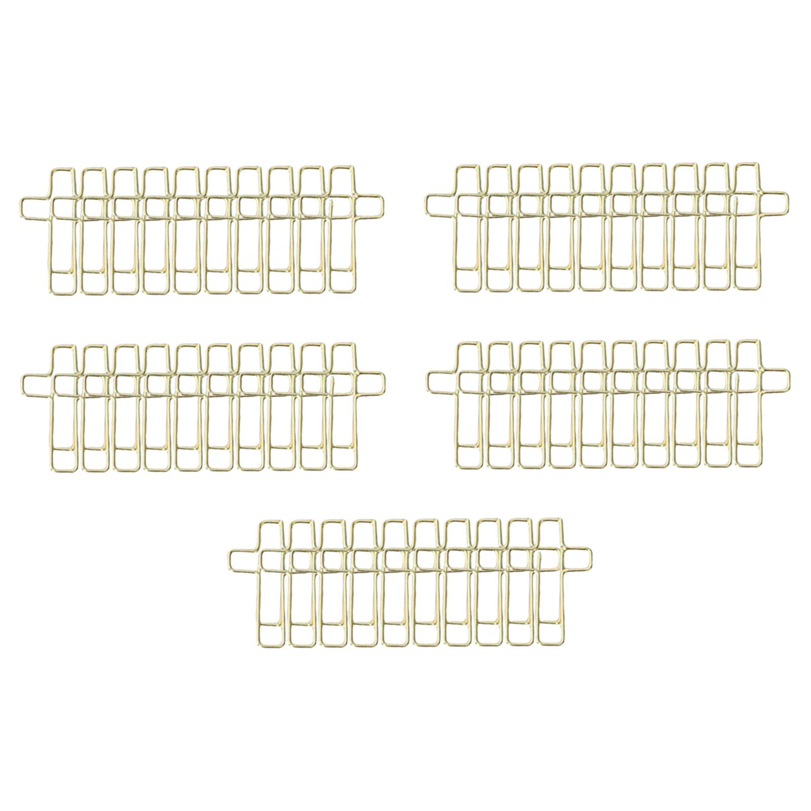 Creative Cross Shape Paper Clip Cross Shaped Clip for Classroom School Students Golden