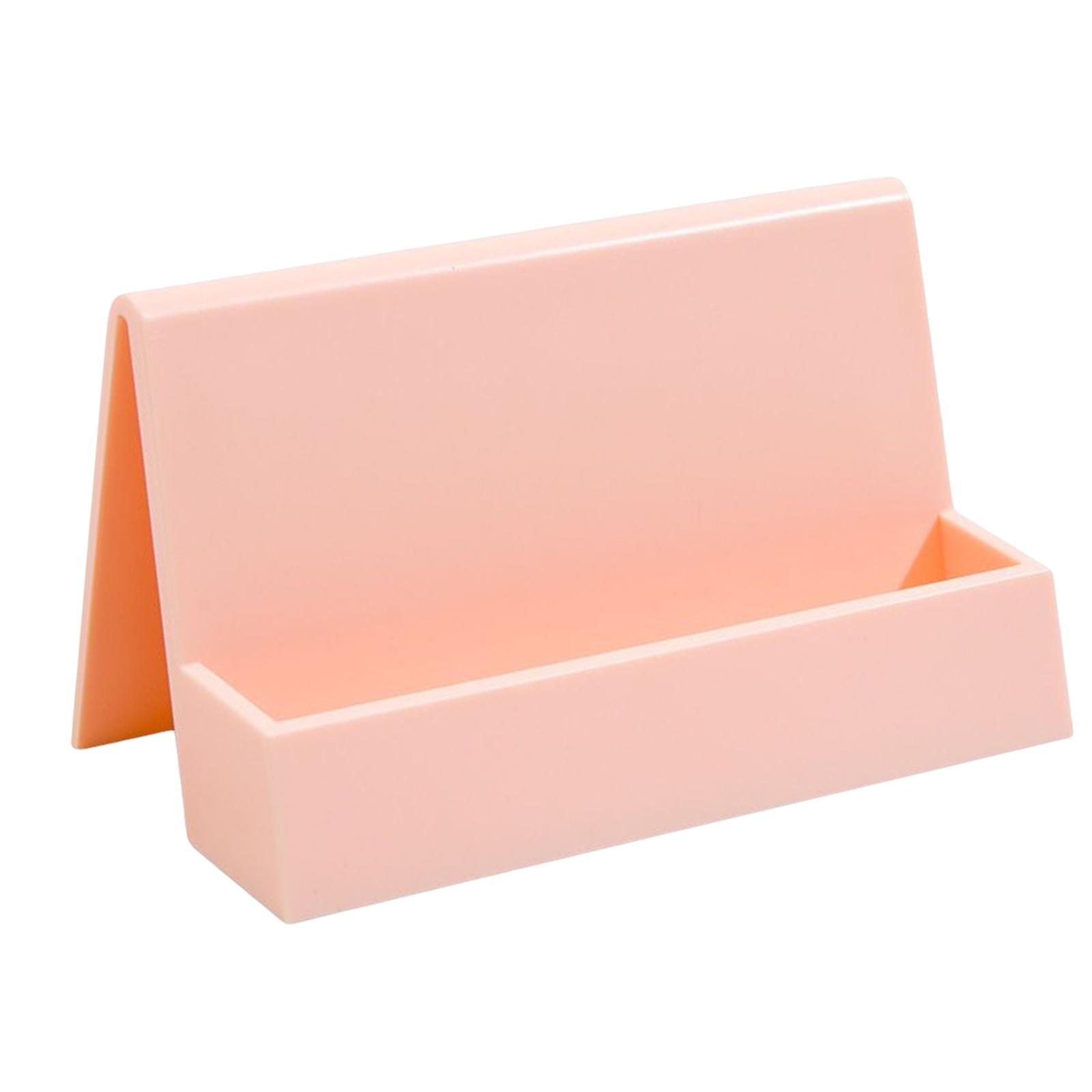 Name Card Rack Durable Office Supplies Sturdy for Countertop Desk Desktop Pink