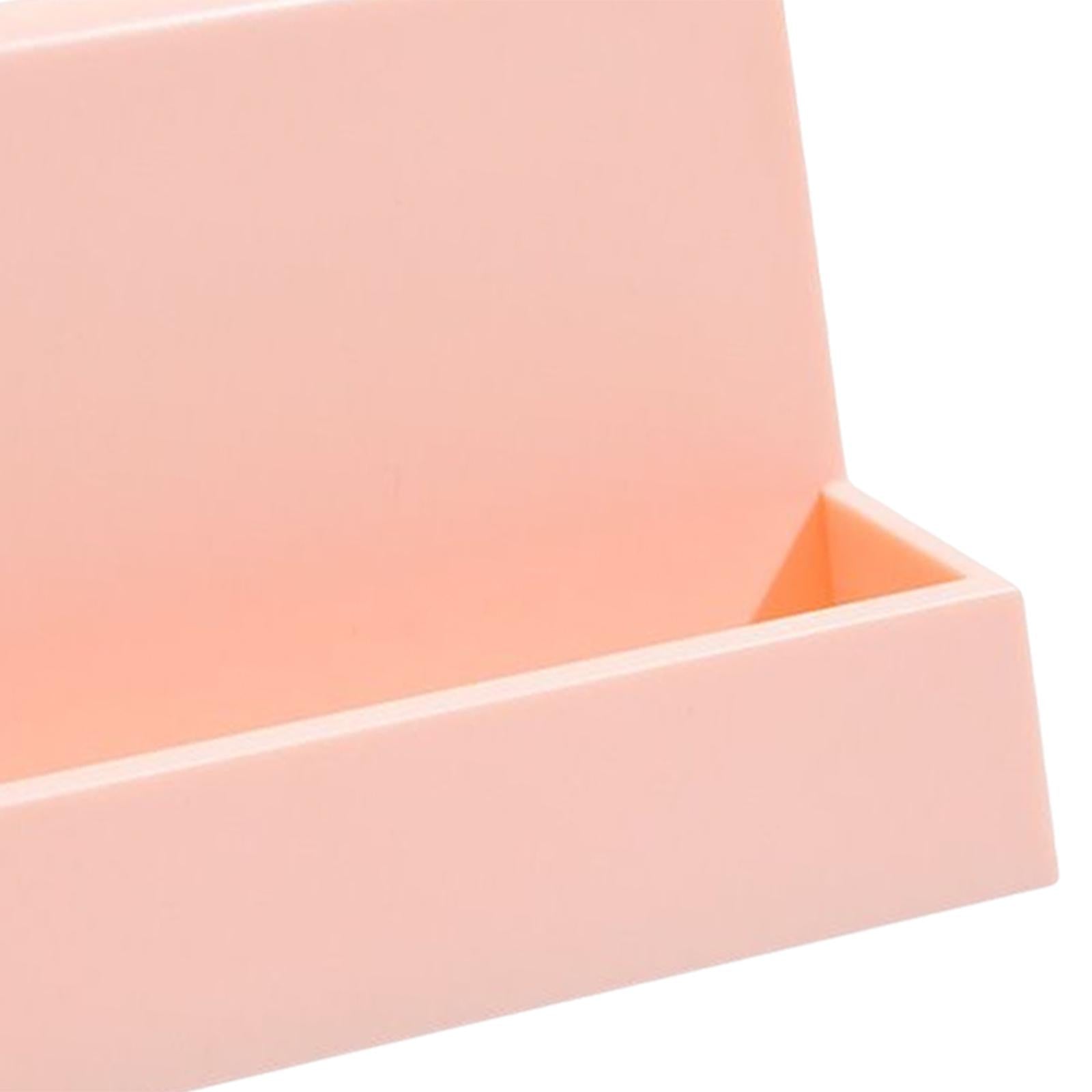 Name Card Rack Durable Office Supplies Sturdy for Countertop Desk Desktop Pink