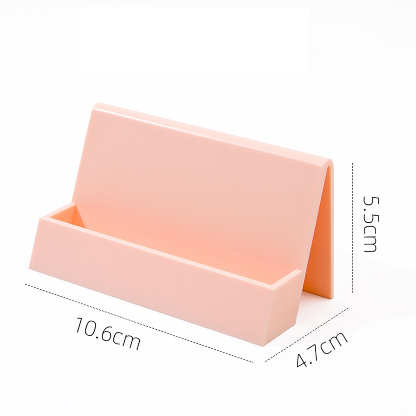Name Card Rack Durable Office Supplies Sturdy for Countertop Desk Desktop Pink