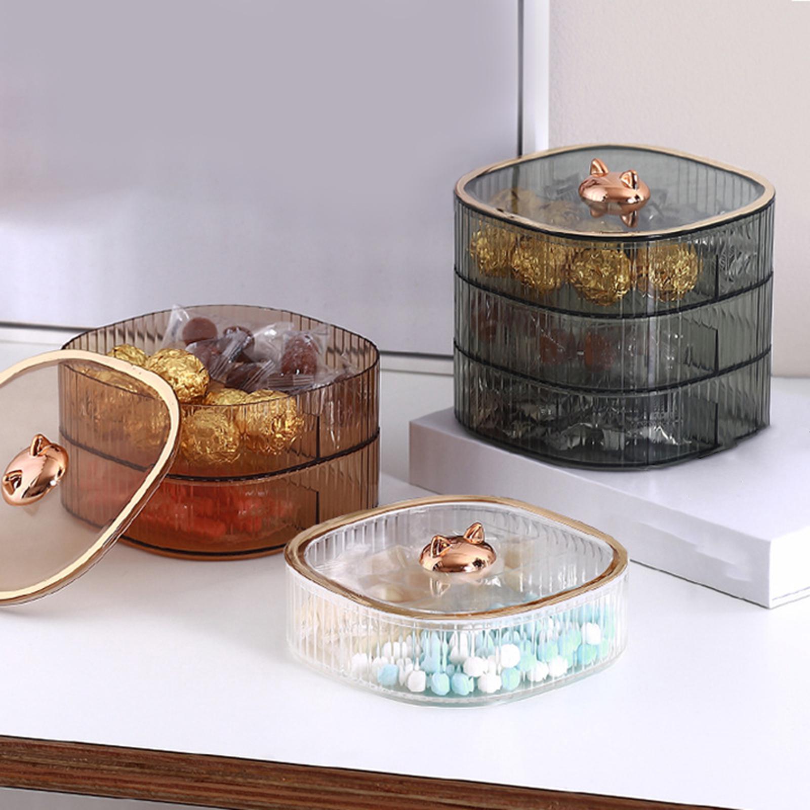 2 Layers Dried Fruit Snack Candy Tray Organizer for Nut Sweets Cookies Clear