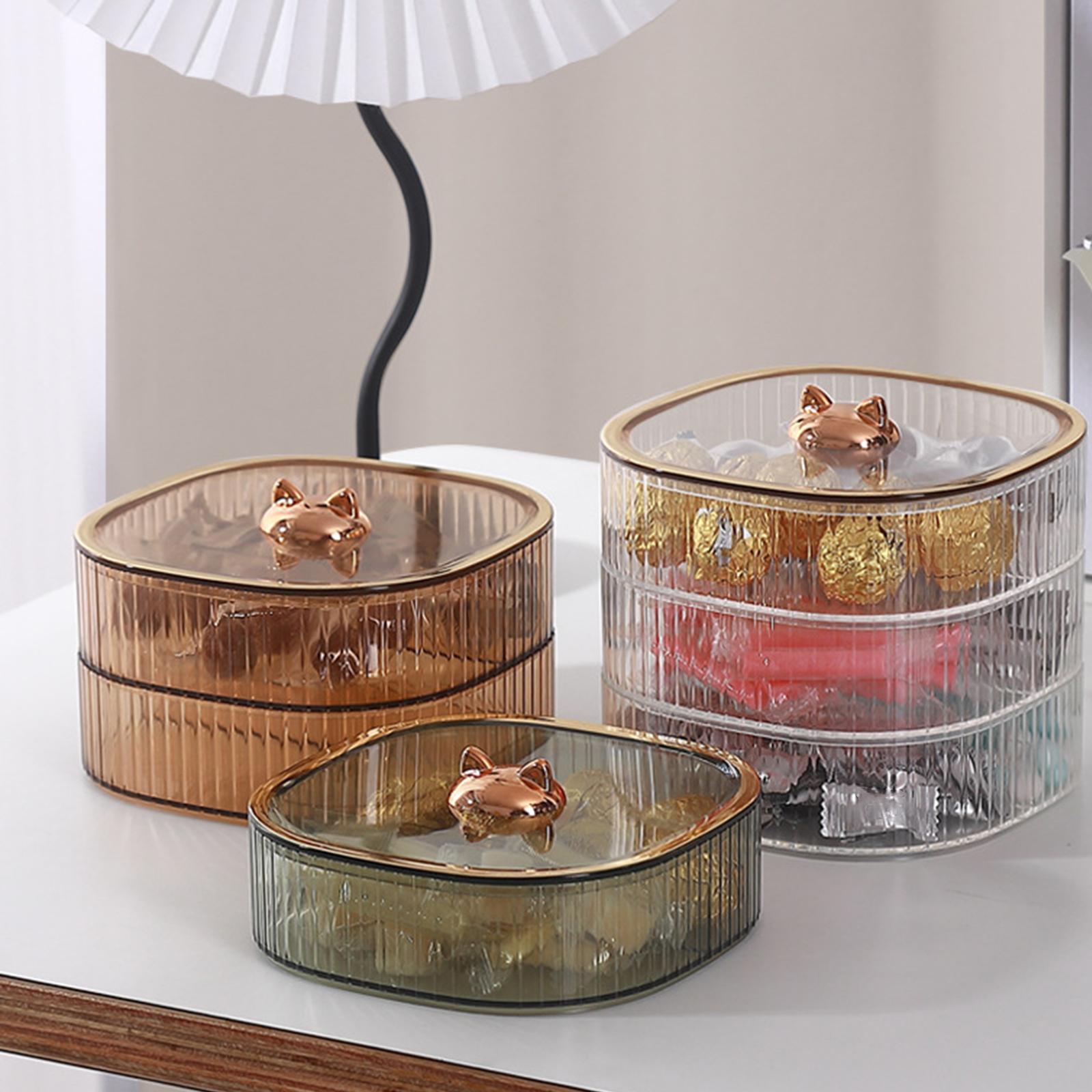 2 Layers Dried Fruit Snack Candy Tray Organizer for Nut Sweets Cookies Champagne