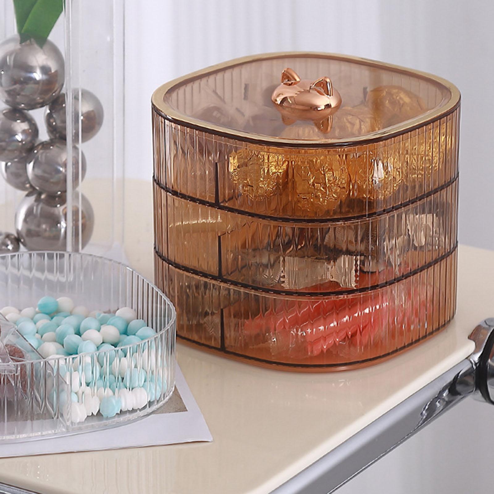 2 Layers Dried Fruit Snack Candy Tray Organizer for Nut Sweets Cookies Champagne