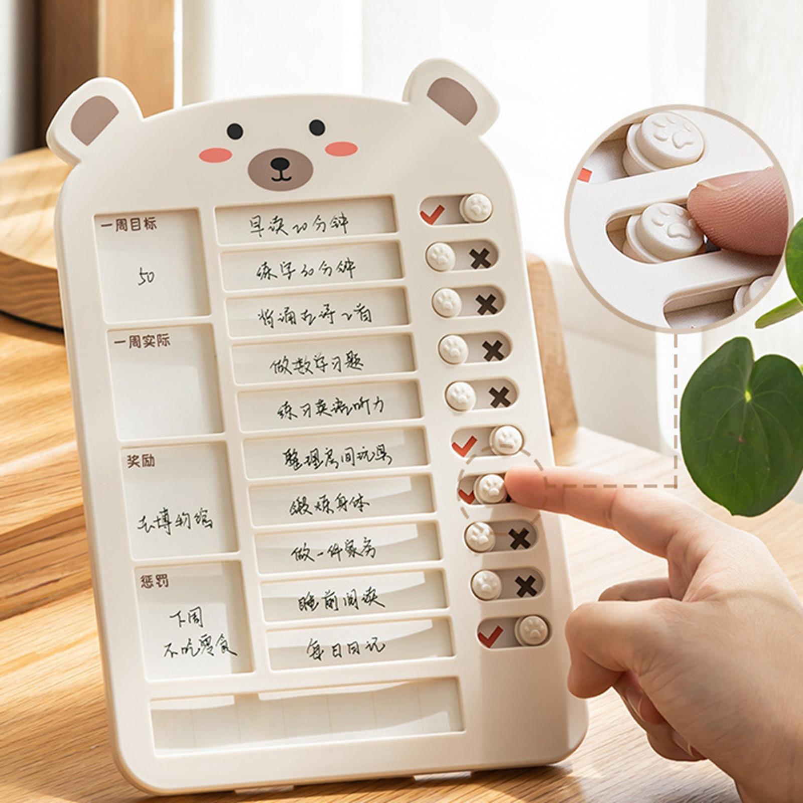List Board Daily Task Planning Board Chart Memo for RV Office Home Beige Bear