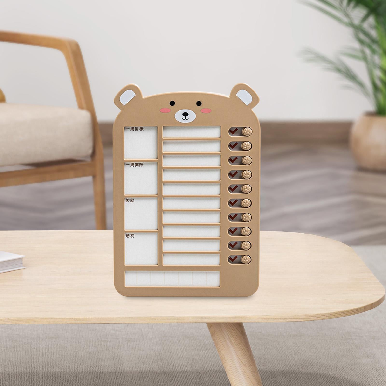 List Board Daily Task Planning Board Chart Memo for RV Office Home Brown Bear