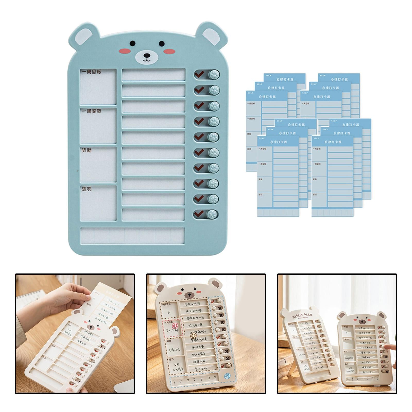 List Board Daily Task Planning Board Chart Memo for RV Office Home Blue Bear