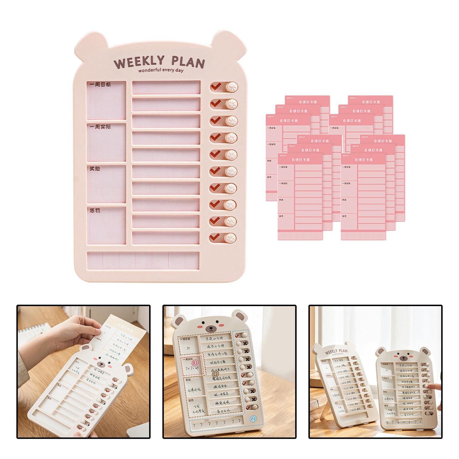 List Board Daily Task Planning Board Chart Memo for RV Office Home Pink