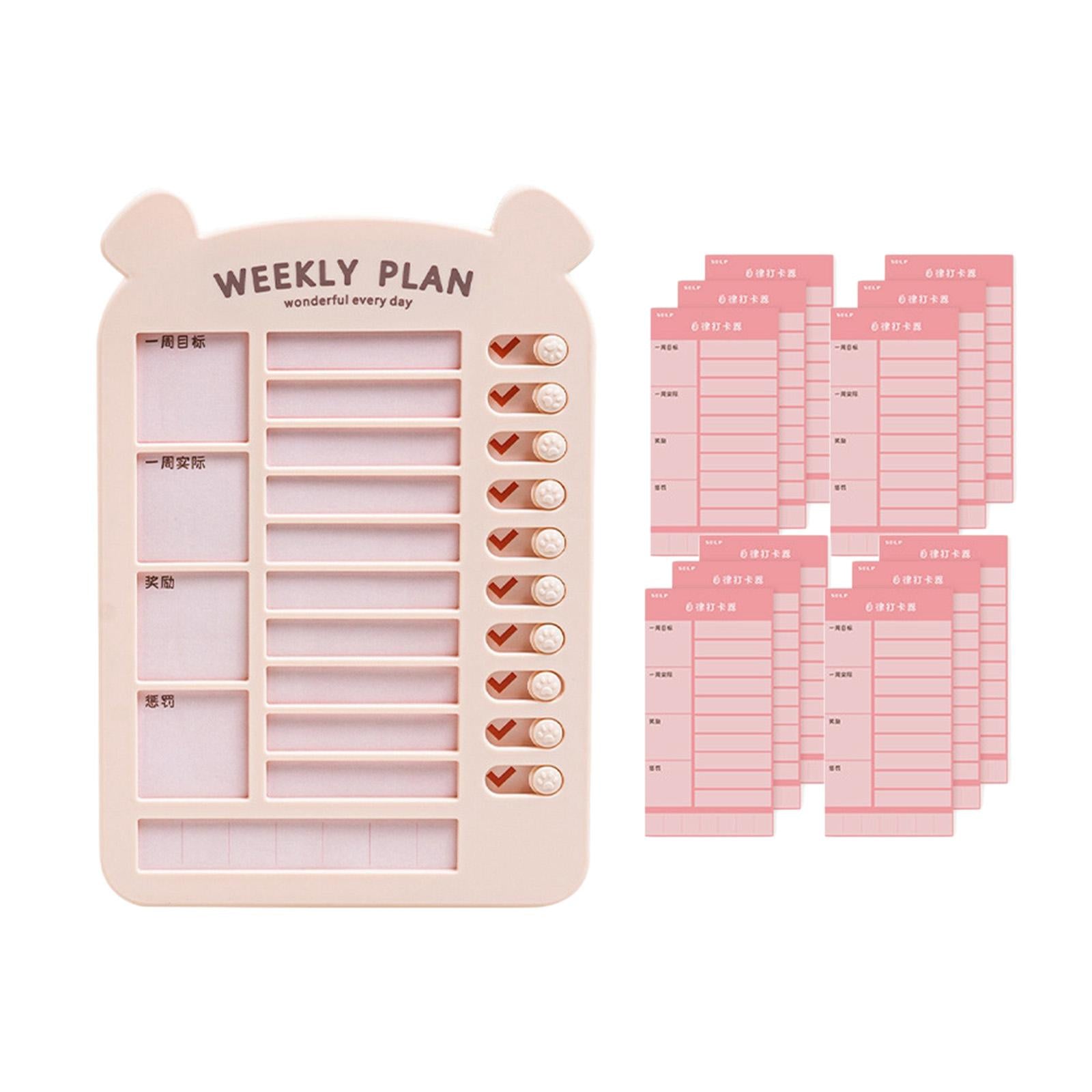 List Board Daily Task Planning Board Chart Memo for RV Office Home Pink