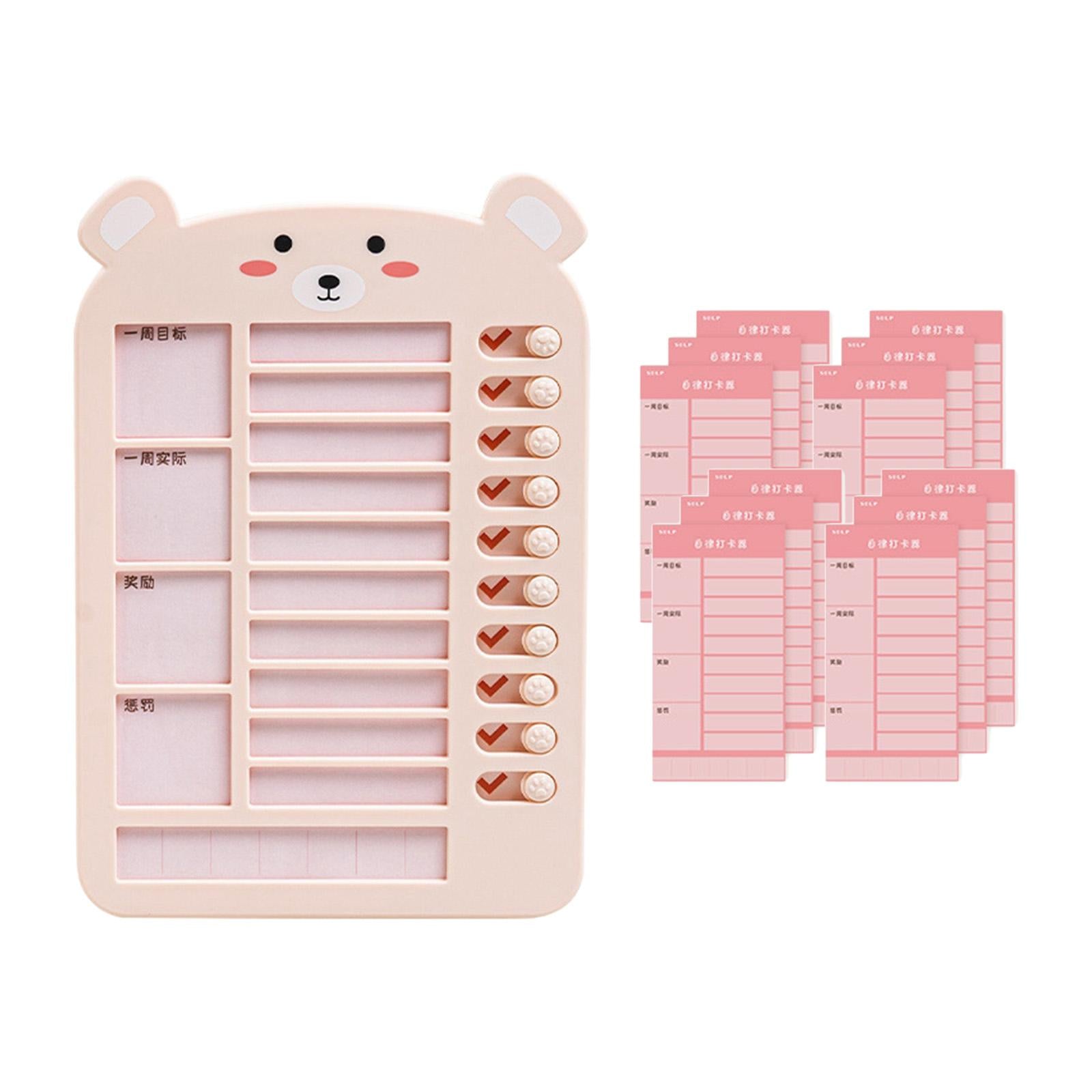 List Board Daily Task Planning Board Chart Memo for RV Office Home Bear Pink