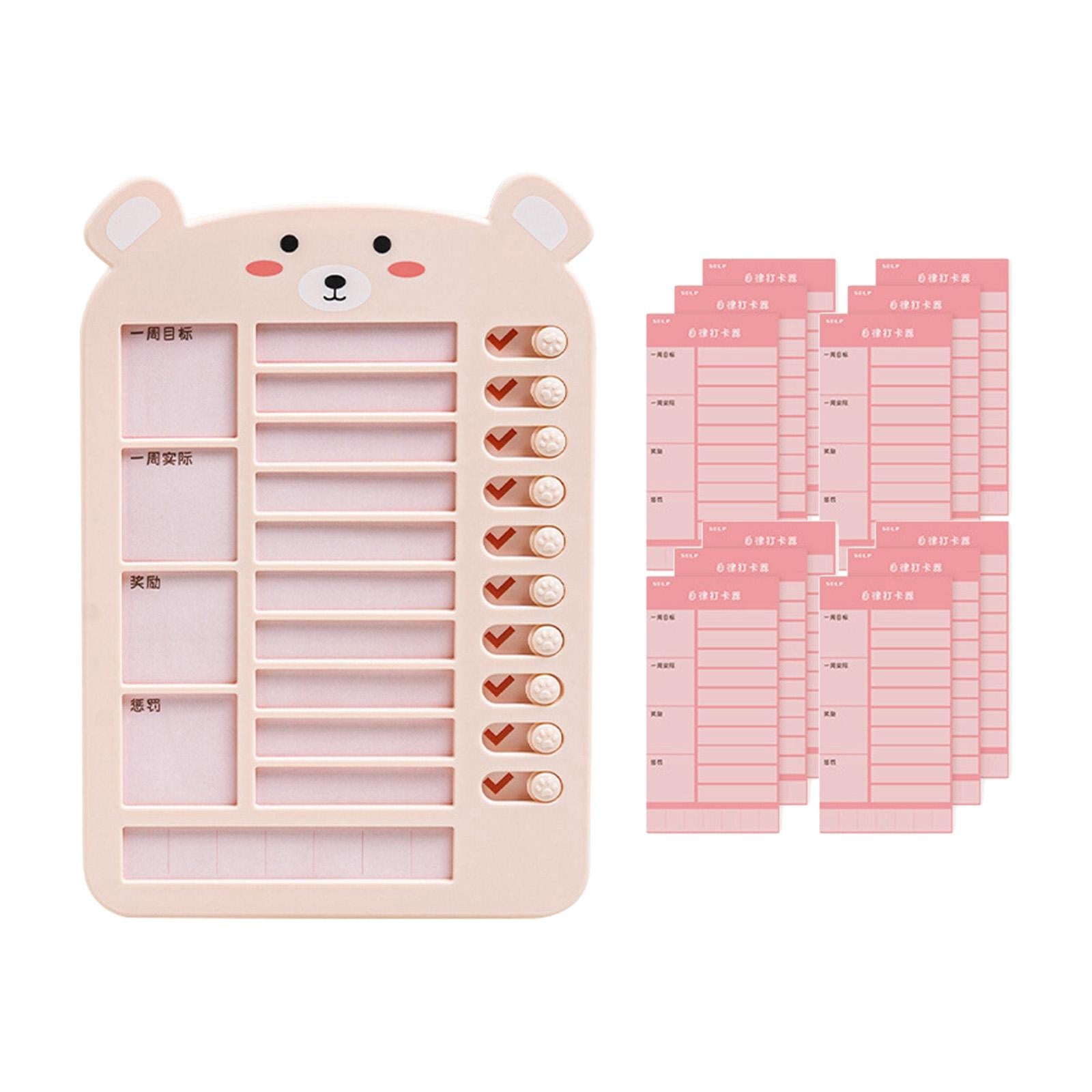 List Board Daily Task Planning Board Chart Memo for RV Office Home Bear Pink