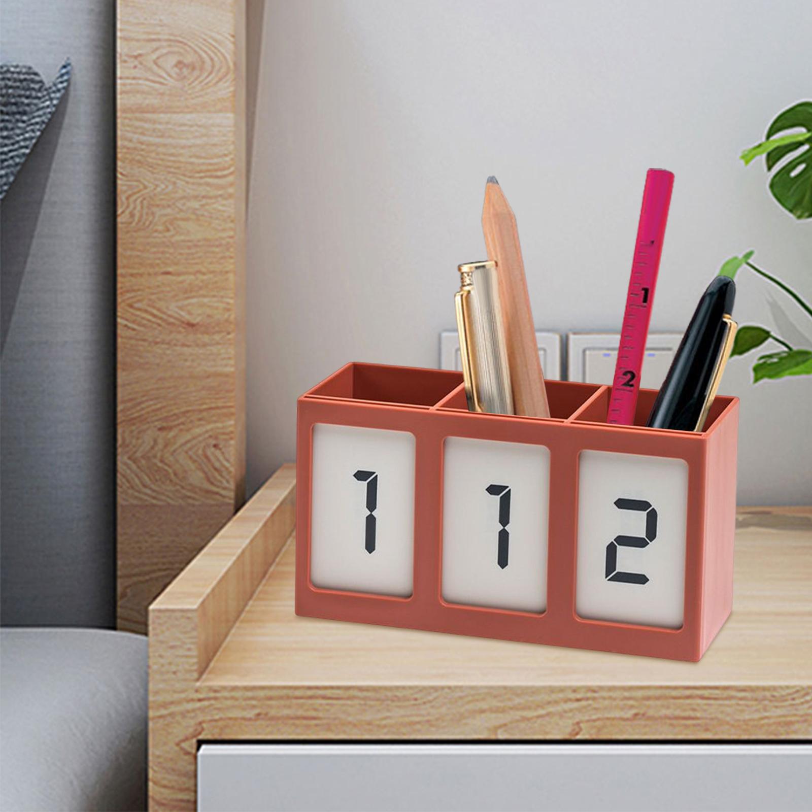 Multipurpose Pen Holder Divided Container for Dorm Bathroom Living Room Red