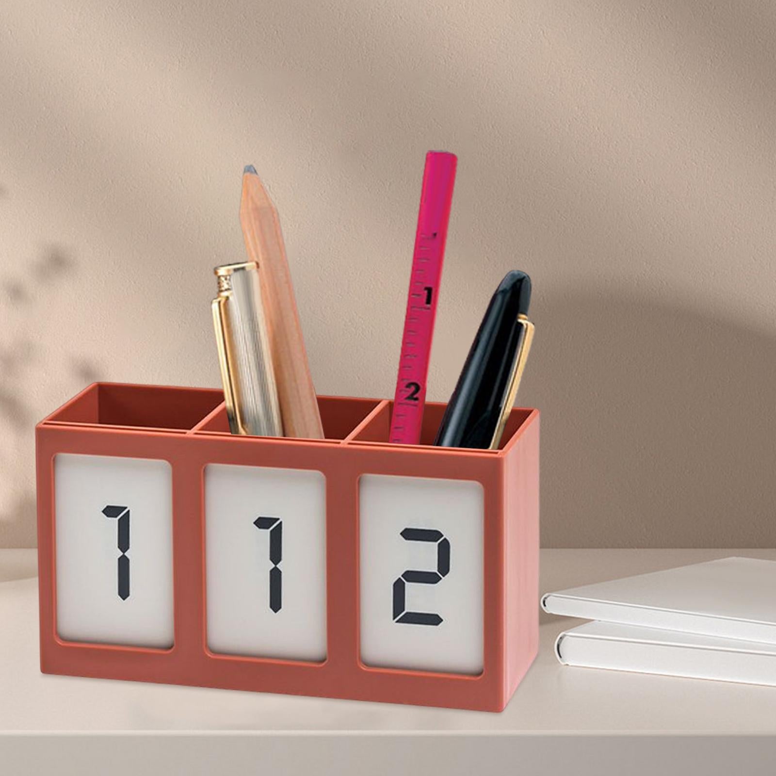 Multipurpose Pen Holder Divided Container for Dorm Bathroom Living Room Red