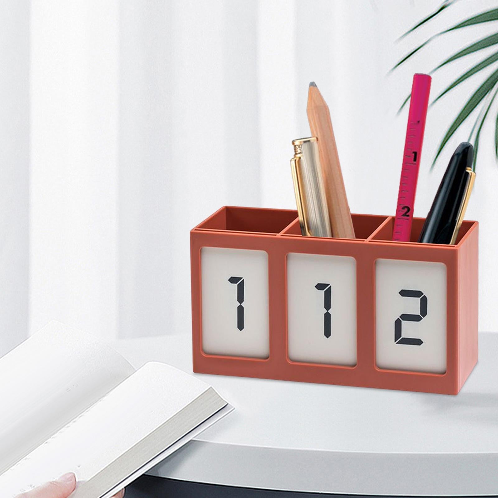 Multipurpose Pen Holder Divided Container for Dorm Bathroom Living Room Red