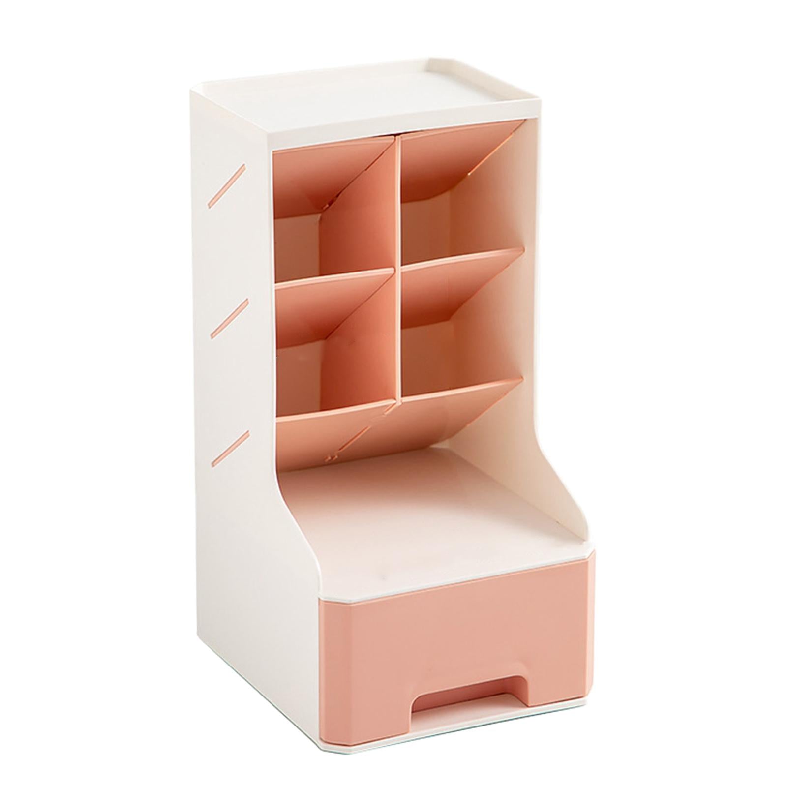 Large Capacity Desktop Storage Organizer Desk Organizer for Office Home Pink
