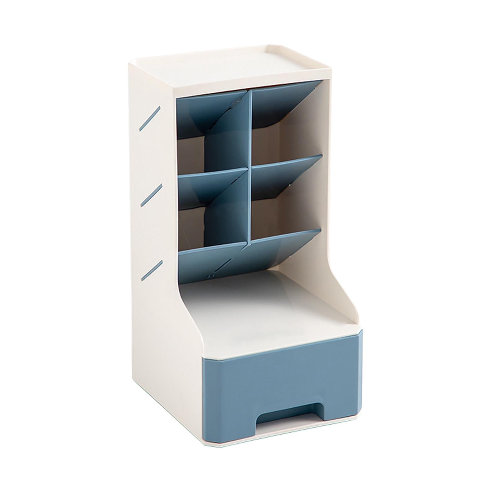 Large Capacity Desktop Storage Organizer Desk Organizer for Office Home Blue