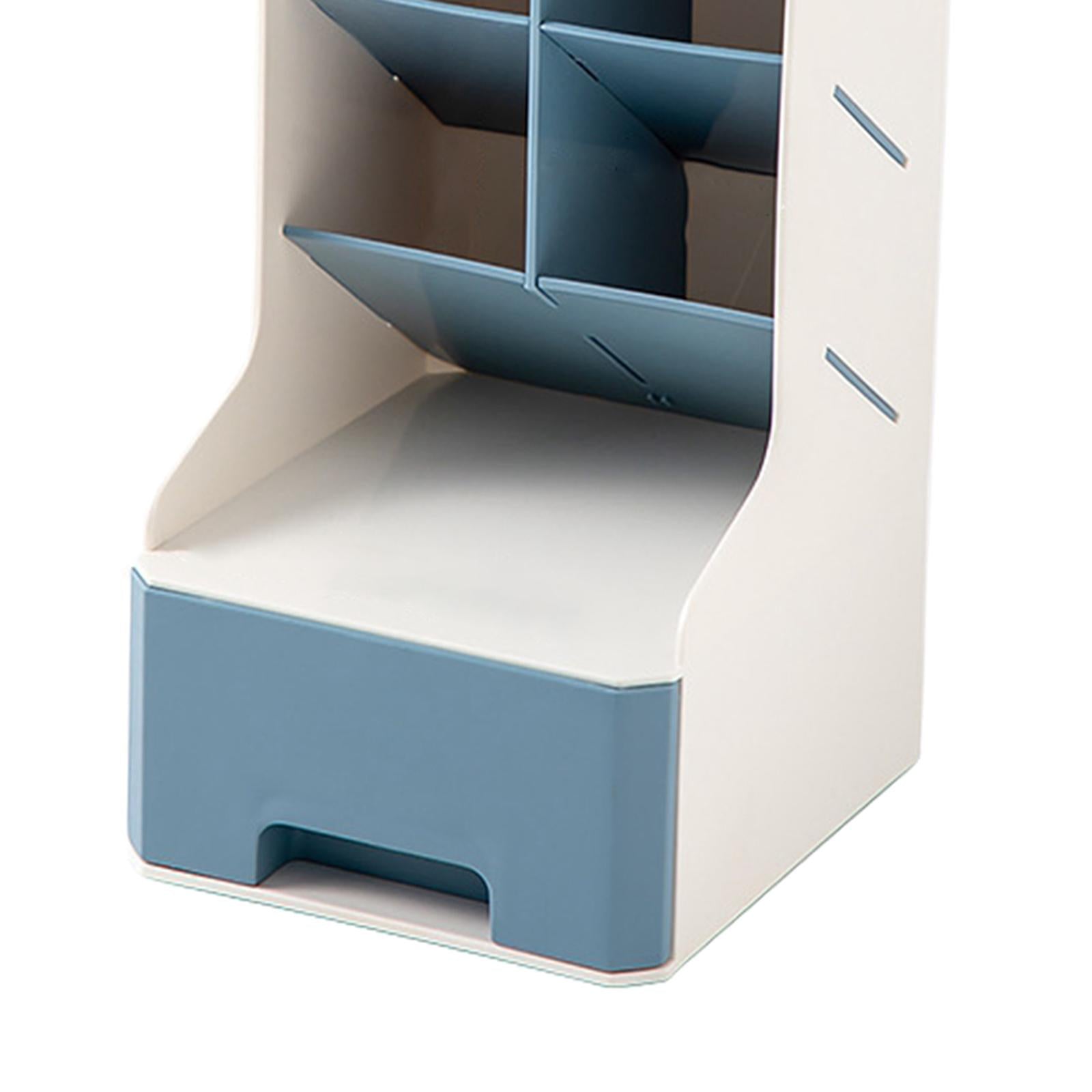Large Capacity Desktop Storage Organizer Desk Organizer for Office Home Blue