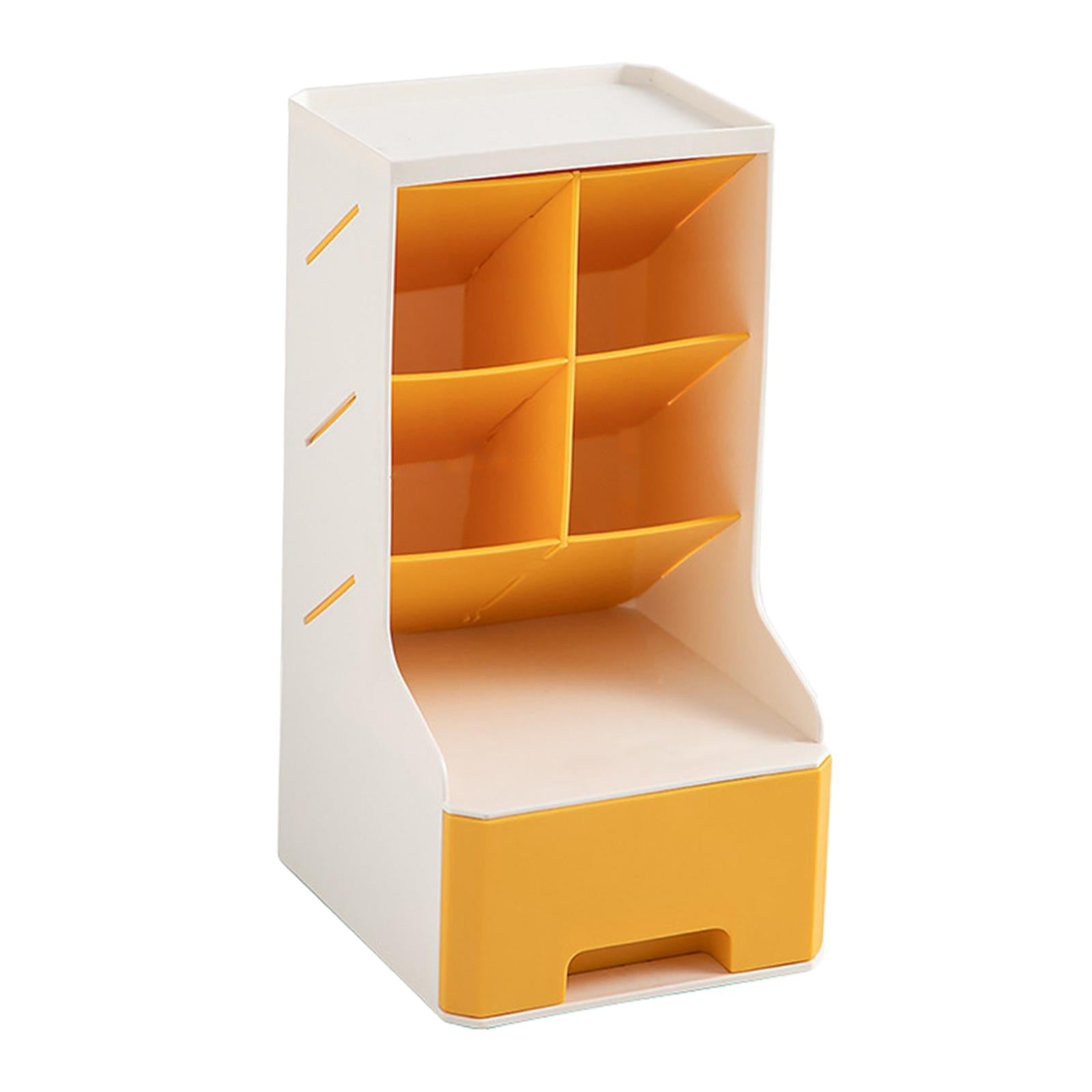 Large Capacity Desktop Storage Organizer Desk Organizer for Office Home Yellow