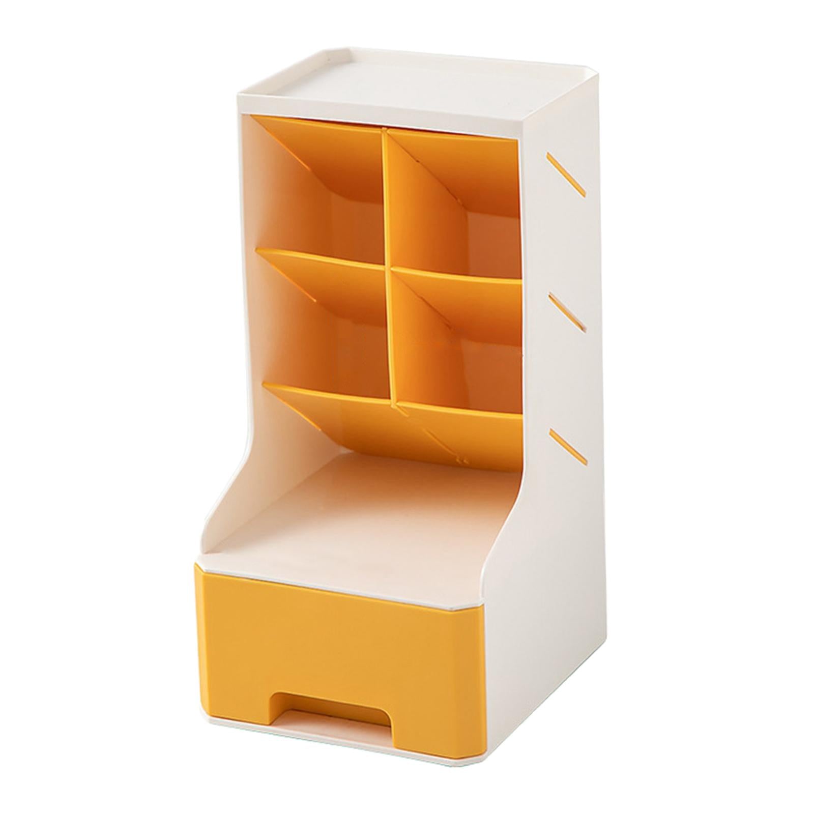 Large Capacity Desktop Storage Organizer Desk Organizer for Office Home Yellow