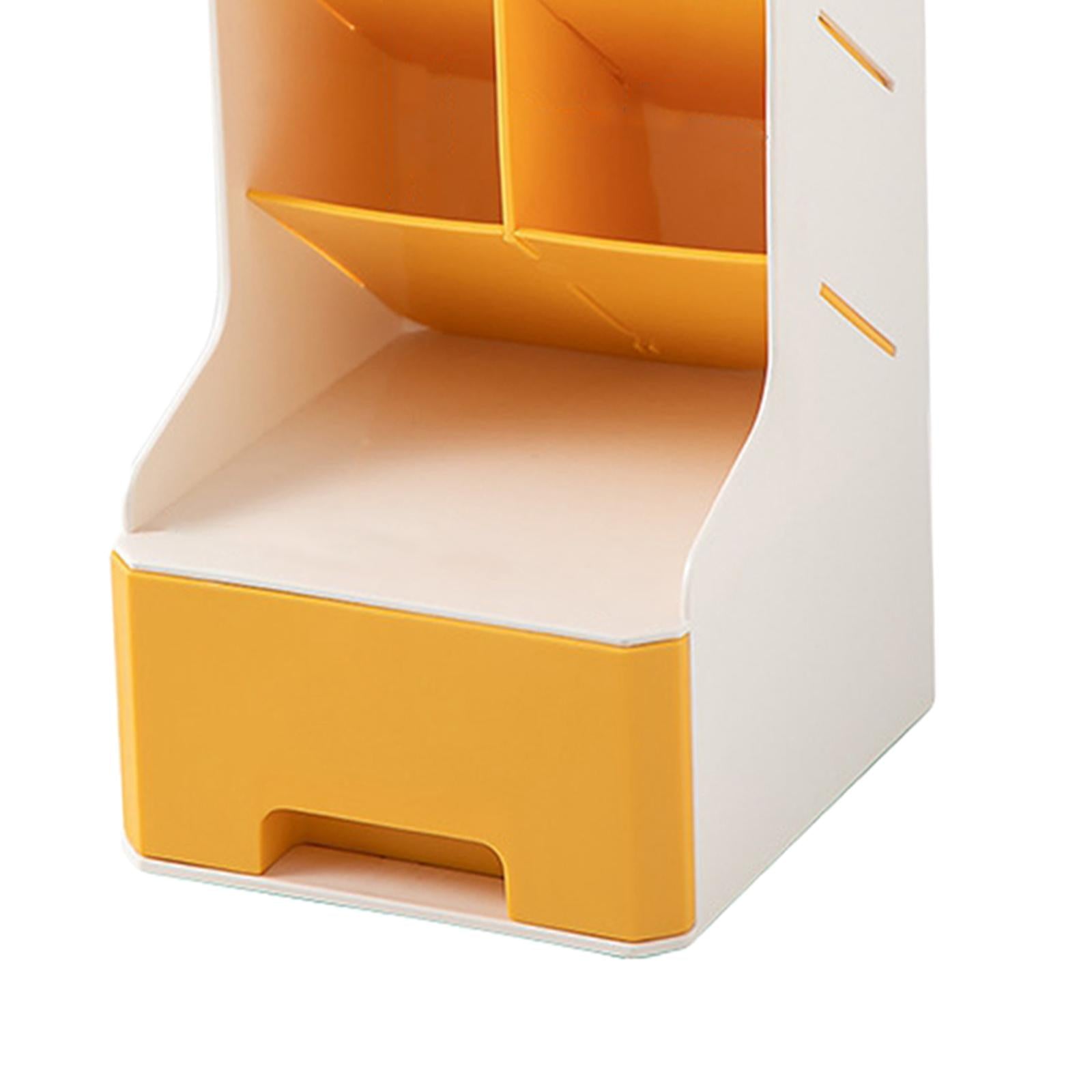 Large Capacity Desktop Storage Organizer Desk Organizer for Office Home Yellow