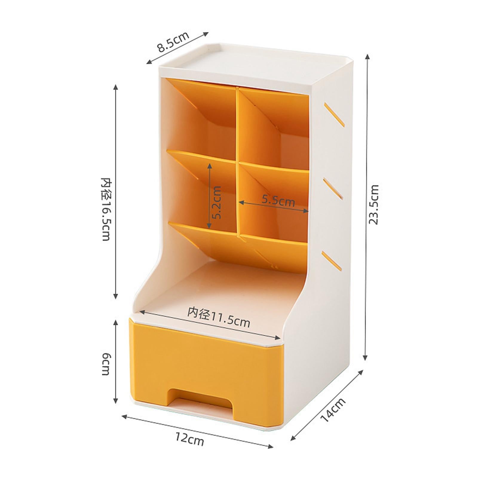Large Capacity Desktop Storage Organizer Desk Organizer for Office Home Yellow