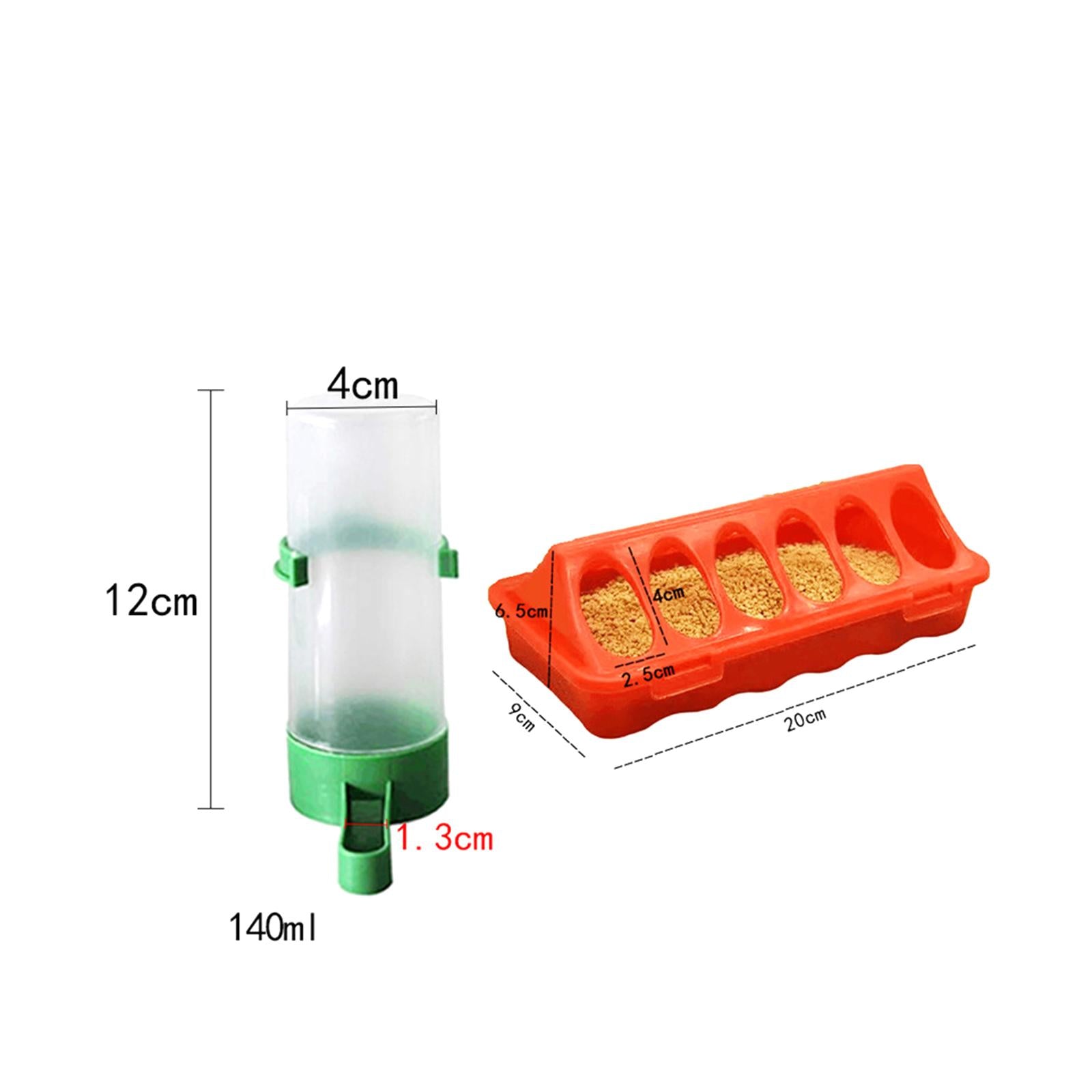 Food and Water Feeder Set Cage Hanging feed Bucket for Small Animals Rabbit Large