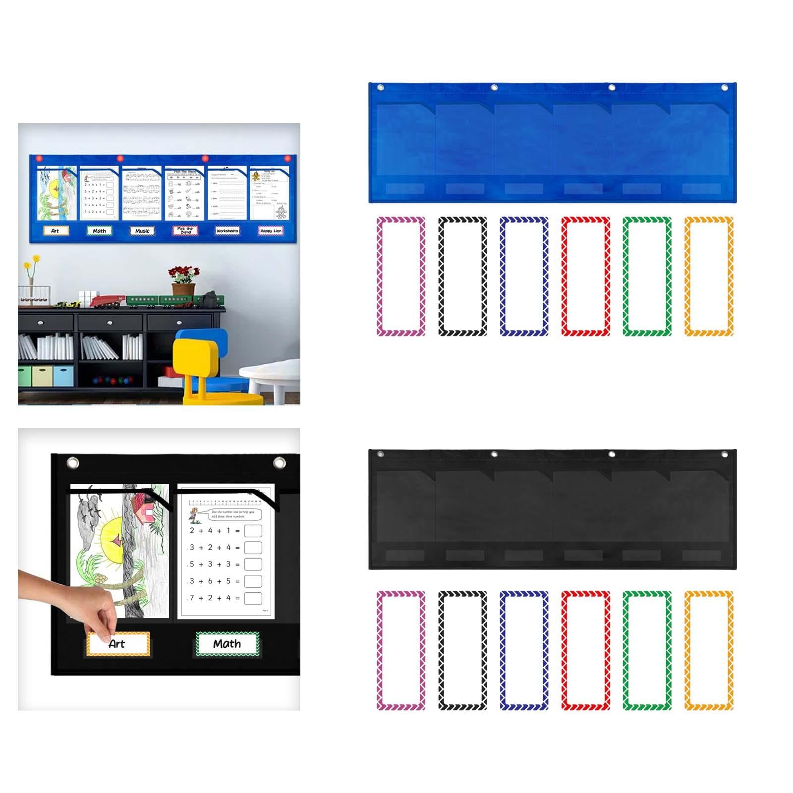 Heavy Duty Pocket Chart Organizer File Organizer Storage Bag for Home Office Blue