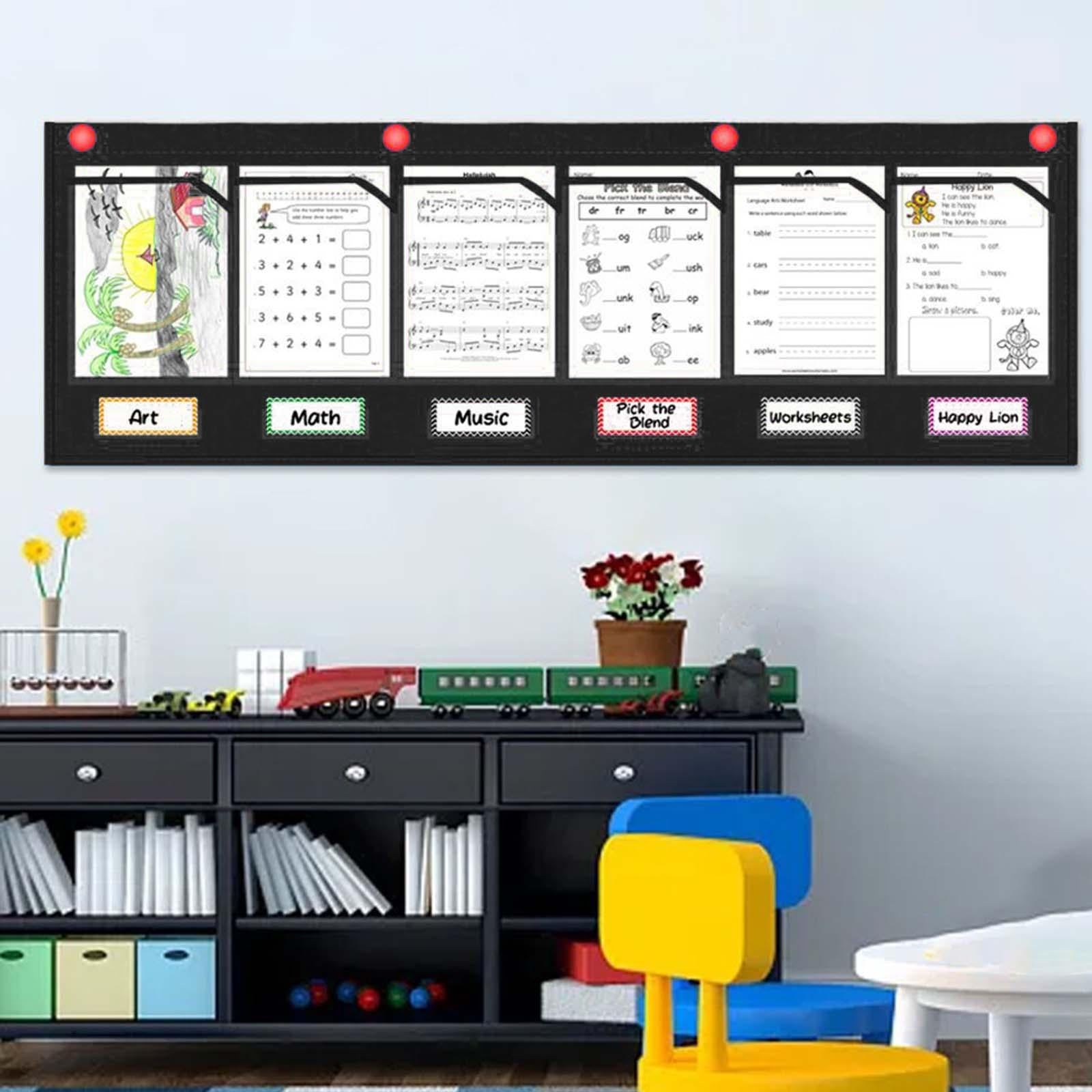 Heavy Duty Pocket Chart Organizer File Organizer Storage Bag for Home Office Black