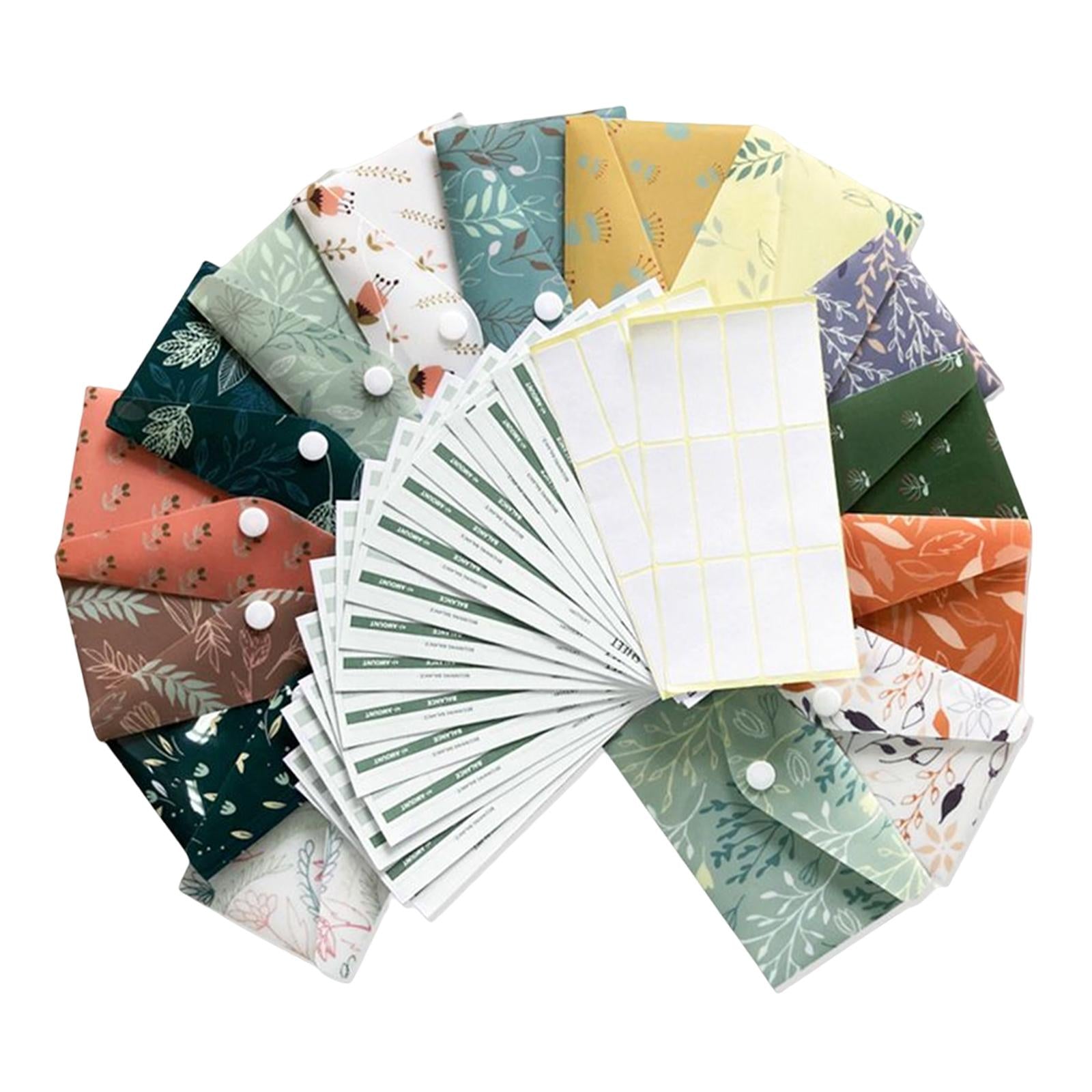 15 Pieces Budgeting Envelopes with 15 Pcs Sheets soft currency Envelopes