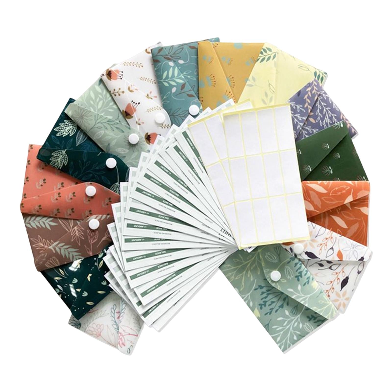 15 Pieces Budgeting Envelopes with 15 Pcs Sheets soft currency Envelopes