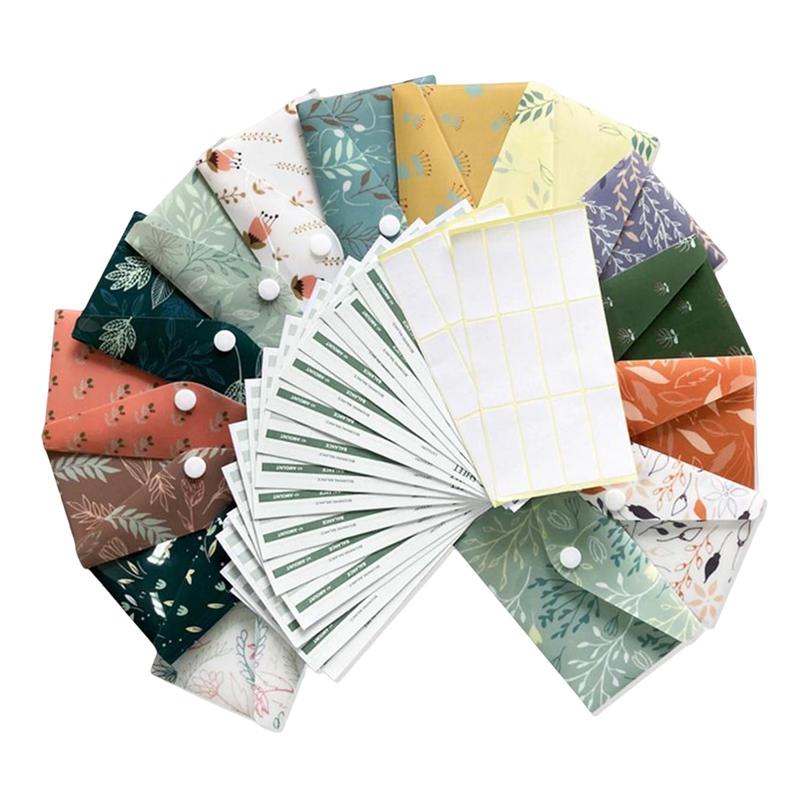 15 Pieces Budgeting Envelopes with 15 Pcs Sheets soft currency Envelopes