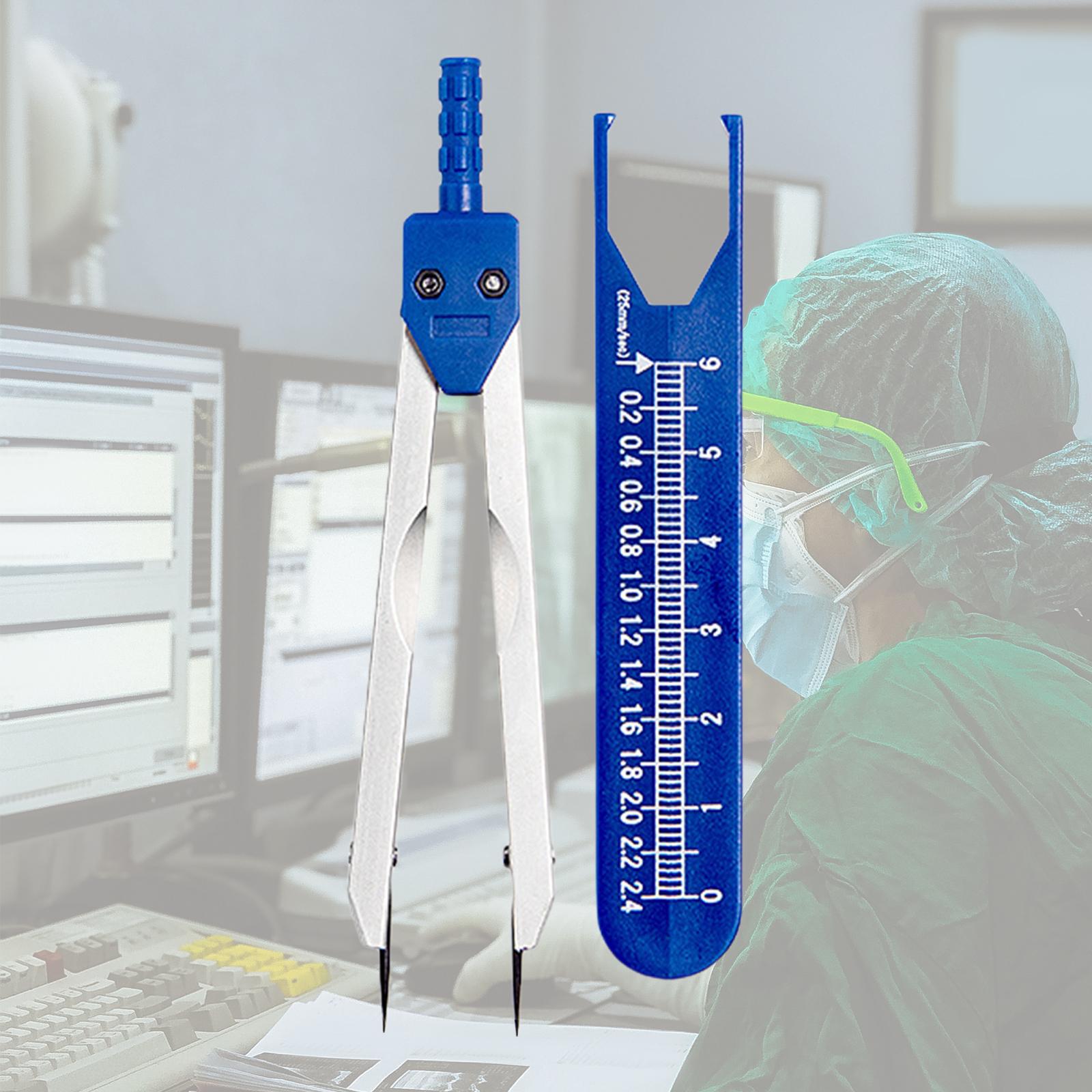 Ecg Caliper Durable with Protector Cover for Nursing Measuring Tool Blue