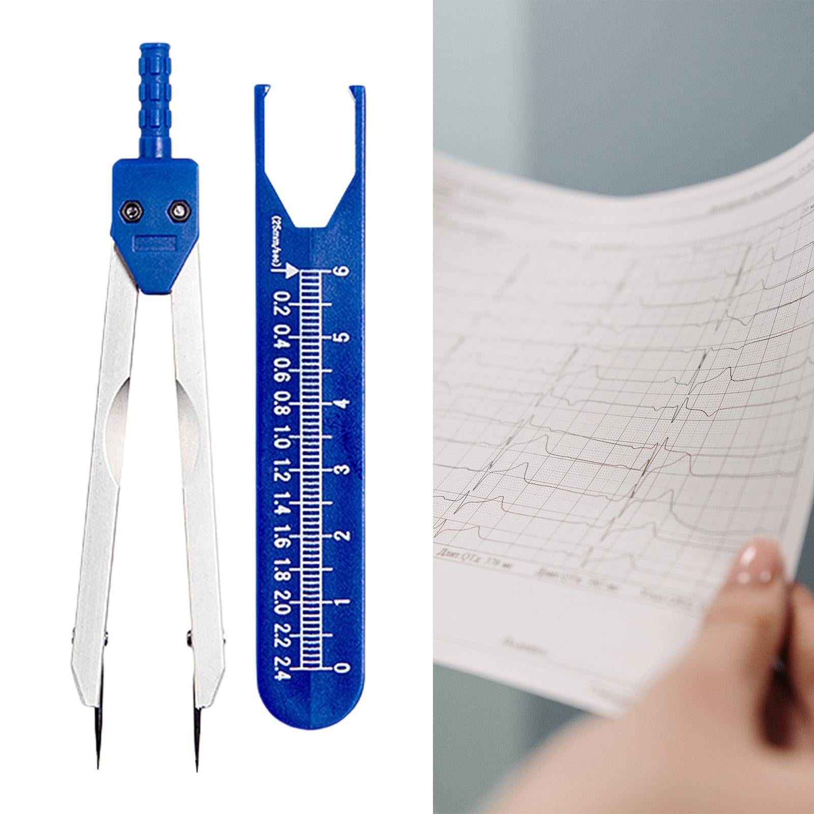 Ecg Caliper Durable with Protector Cover for Nursing Measuring Tool Blue