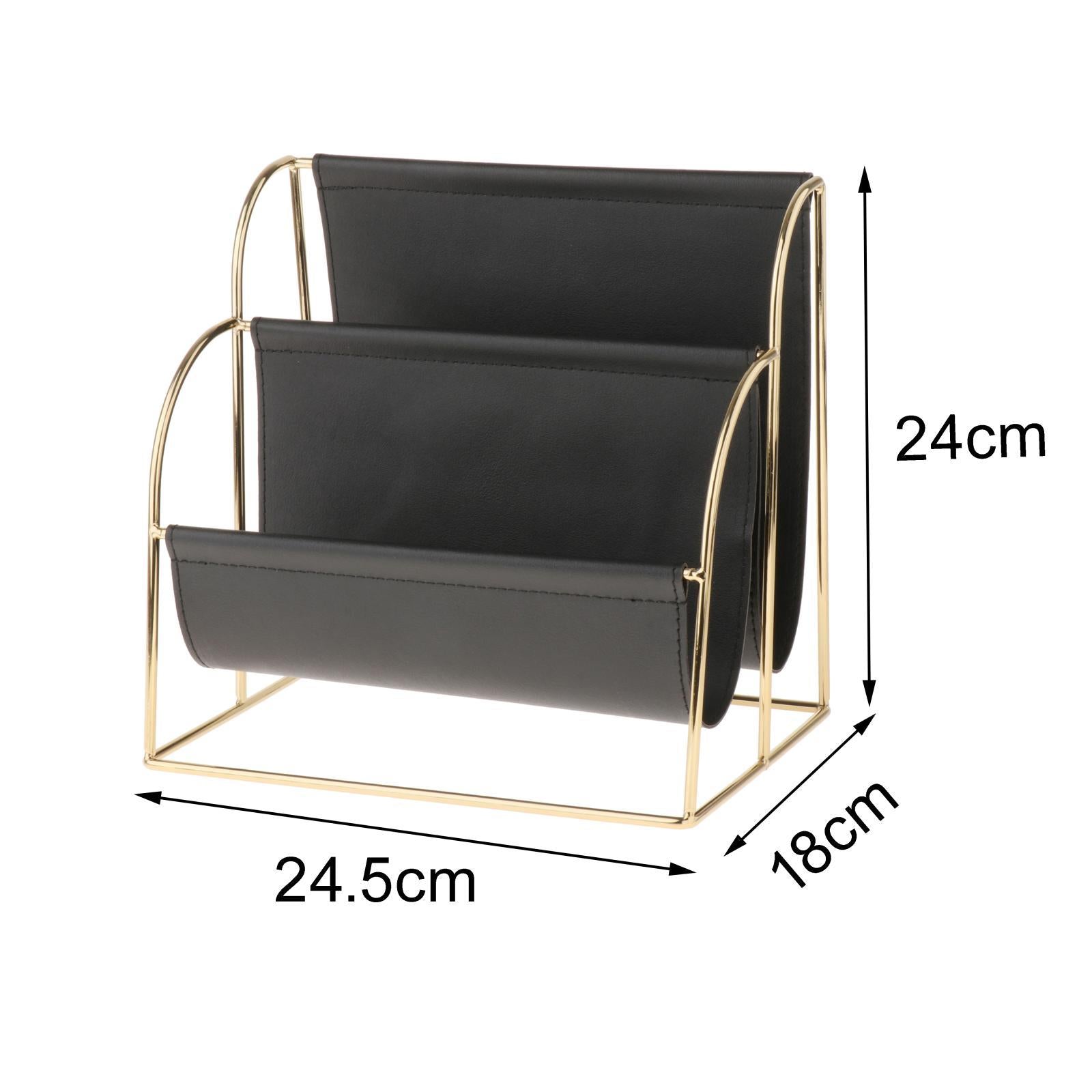 Magazine File Holder Rack Free Standing Storage for Office Desk Accessories Black