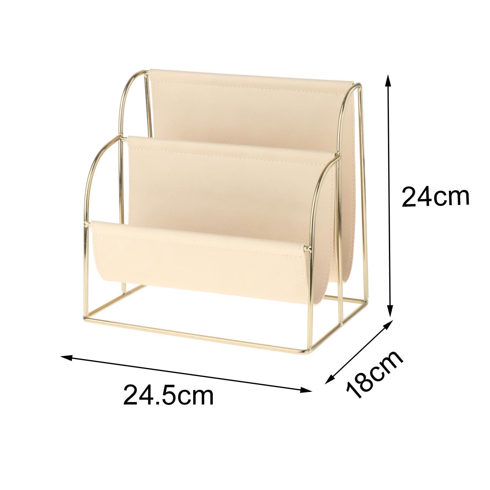 Magazine File Holder Rack Free Standing Storage for Office Desk Accessories Beige