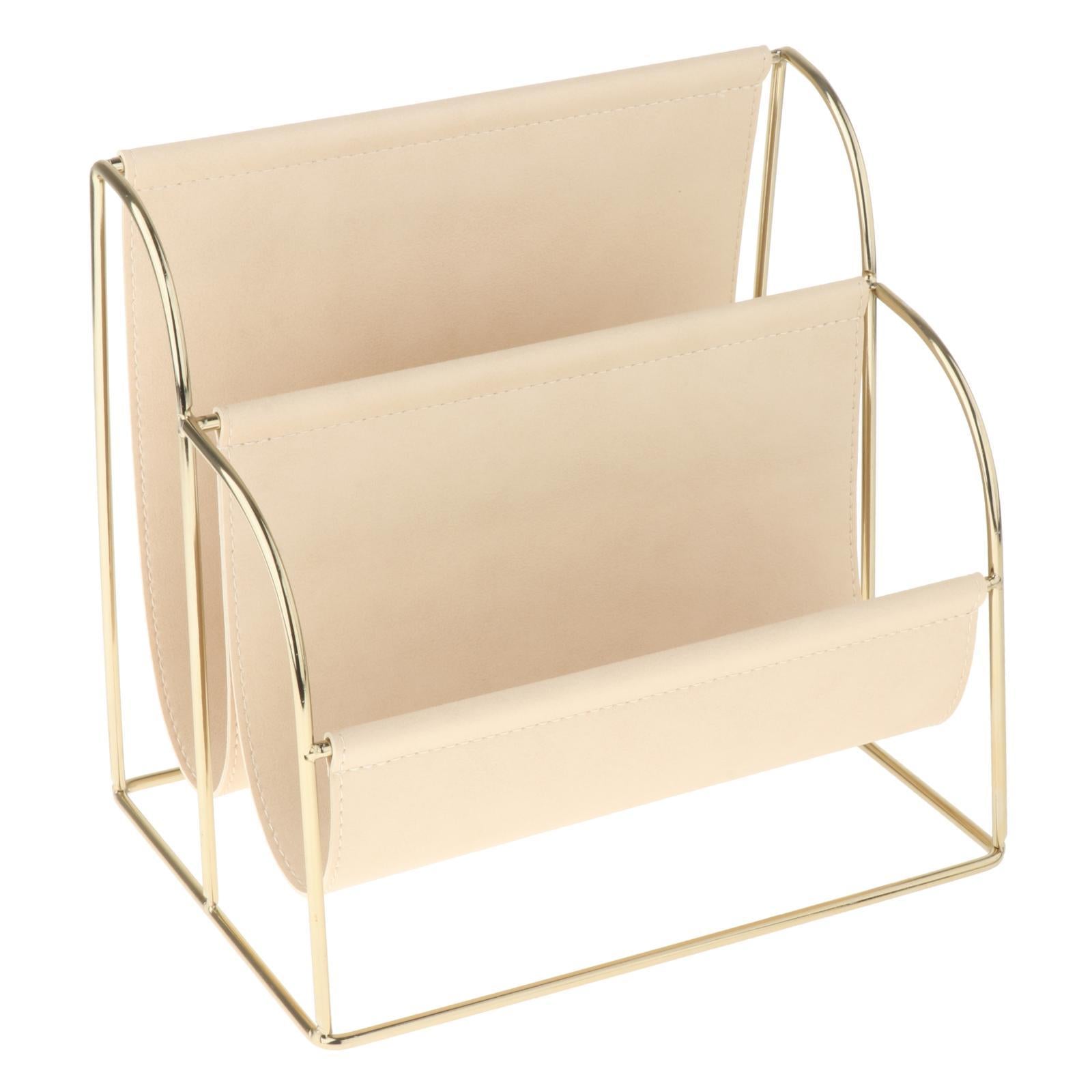 Magazine File Holder Rack Free Standing Storage for Office Desk Accessories Beige