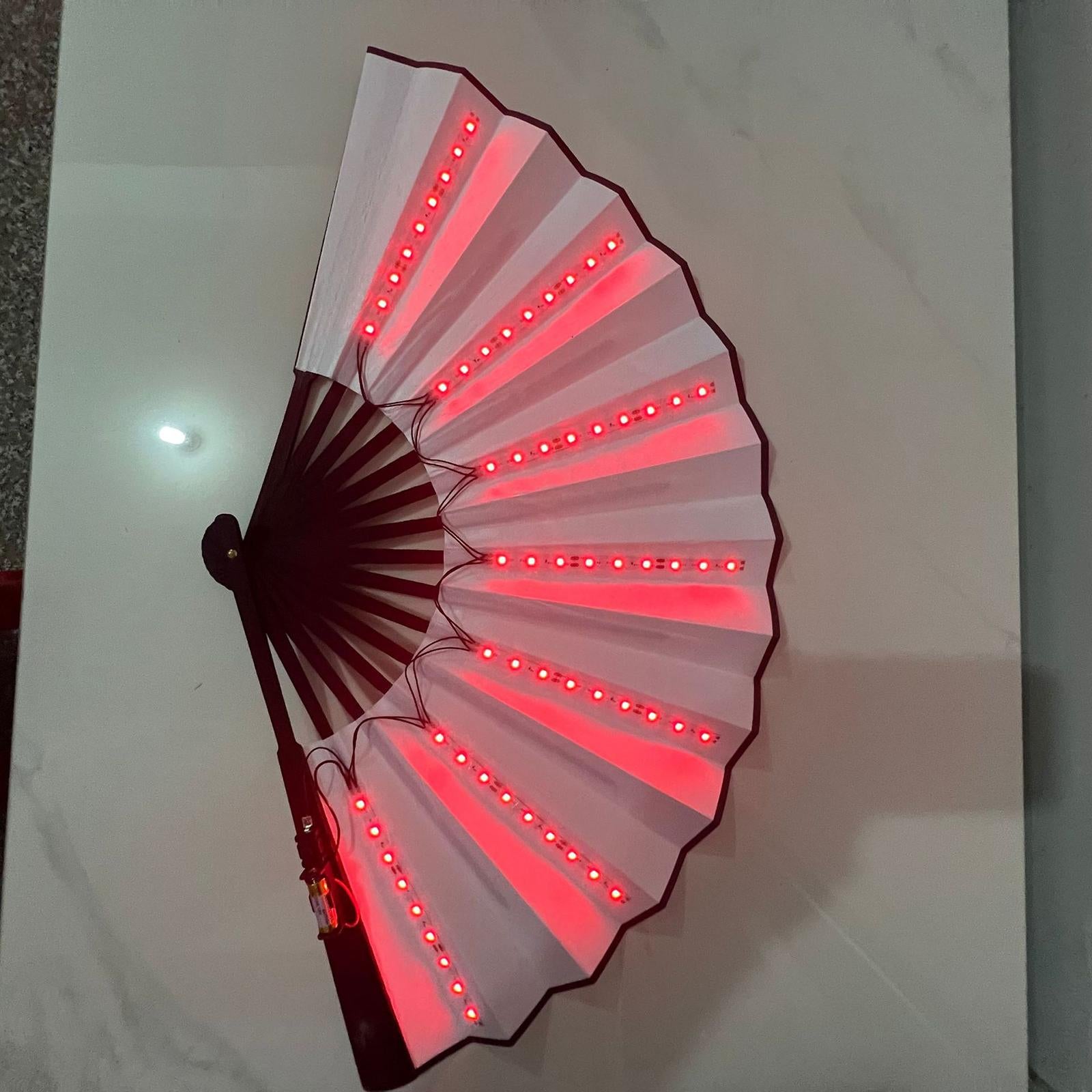 LED Folding Fan Supplies Fittings Night Show for Party Christmas Red