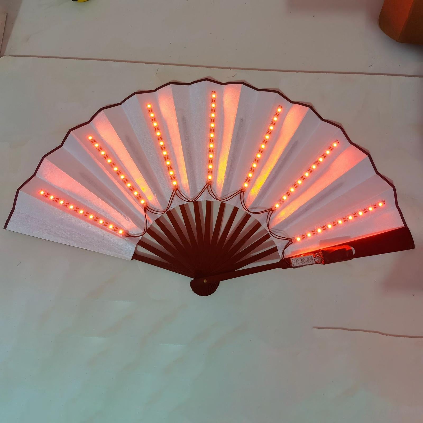 LED Folding Fan Supplies Fittings Night Show for Party Christmas Red