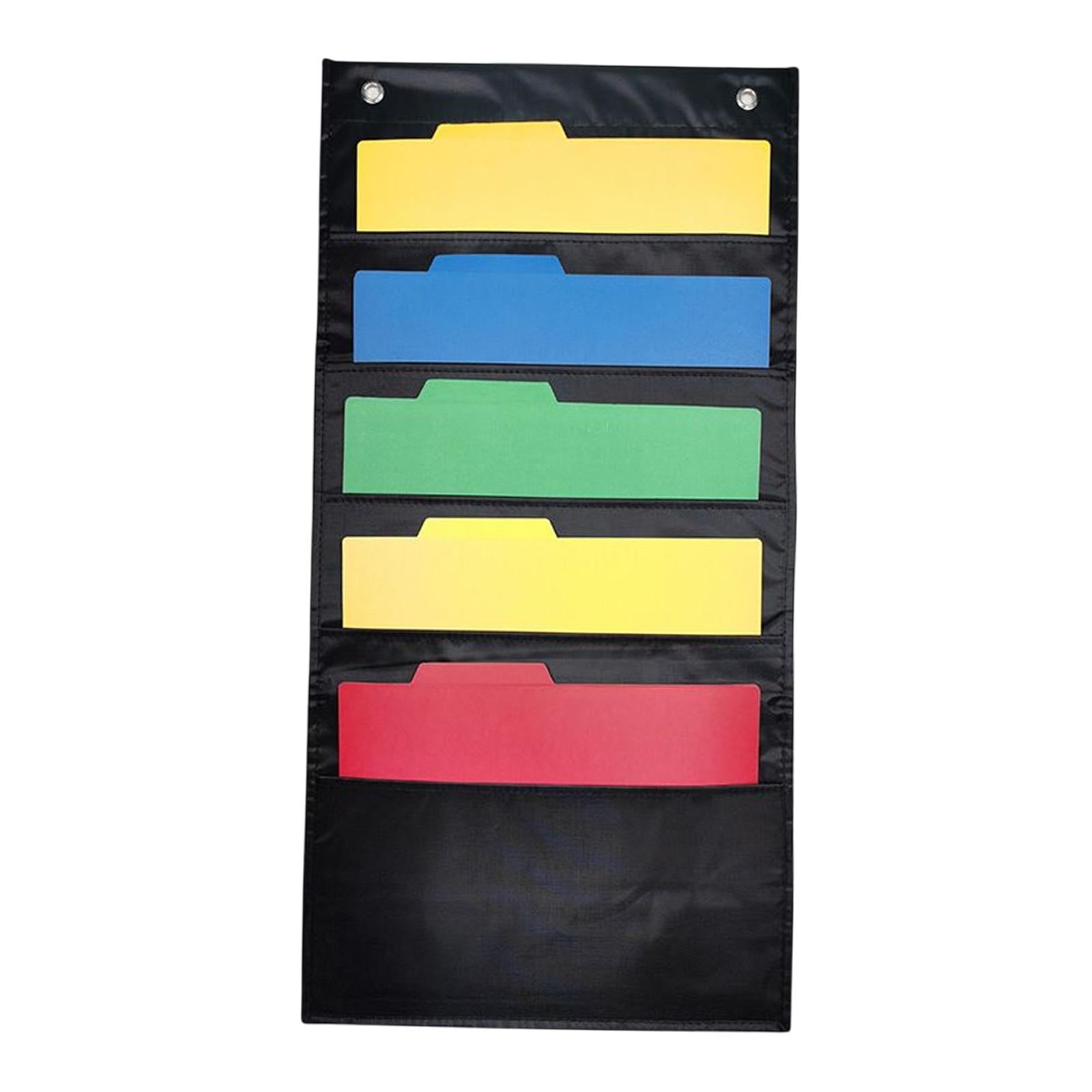 Daily Schedule Pocket Chart File Organizer 5 Pockets for Indoor Papers