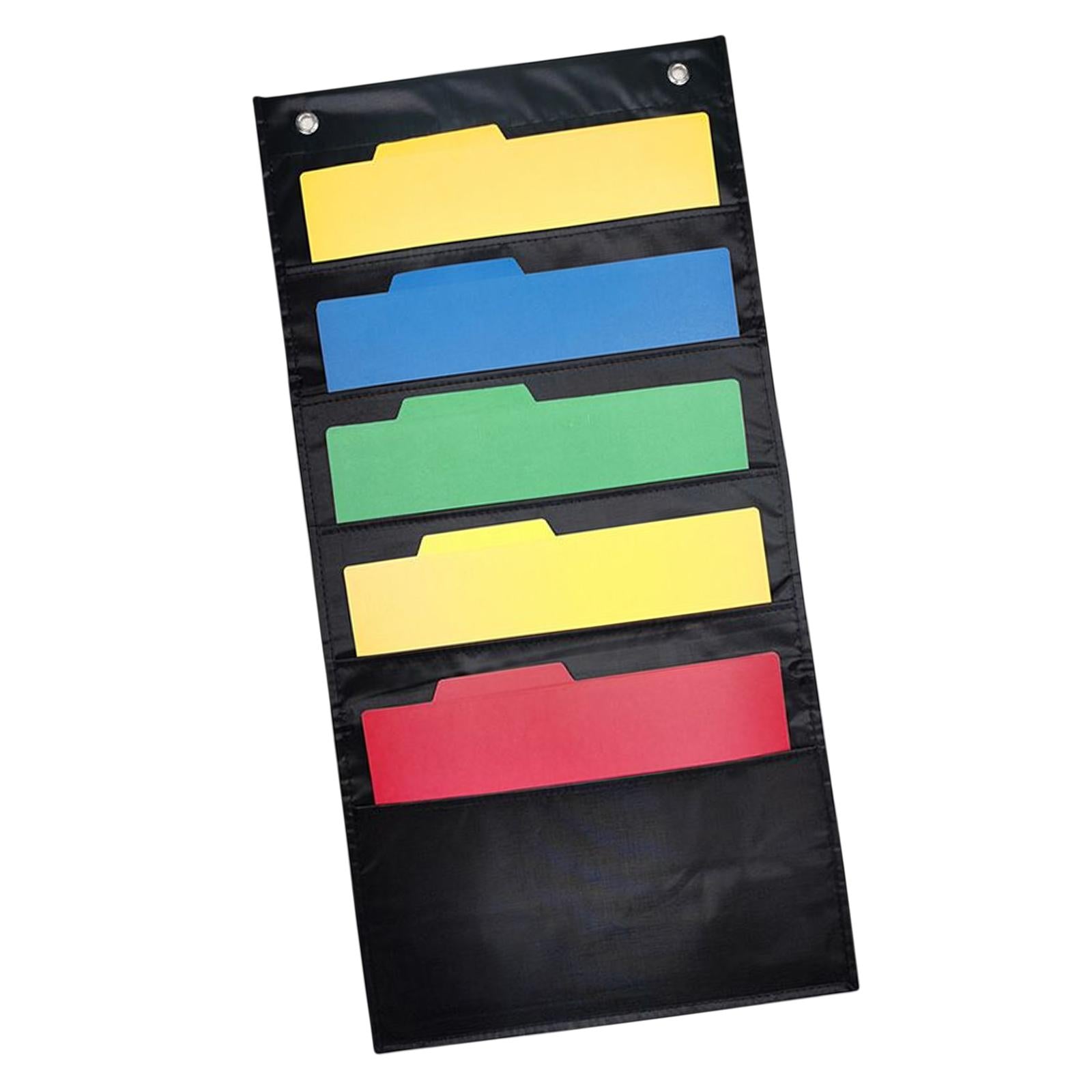 Daily Schedule Pocket Chart File Organizer 5 Pockets for Indoor Papers
