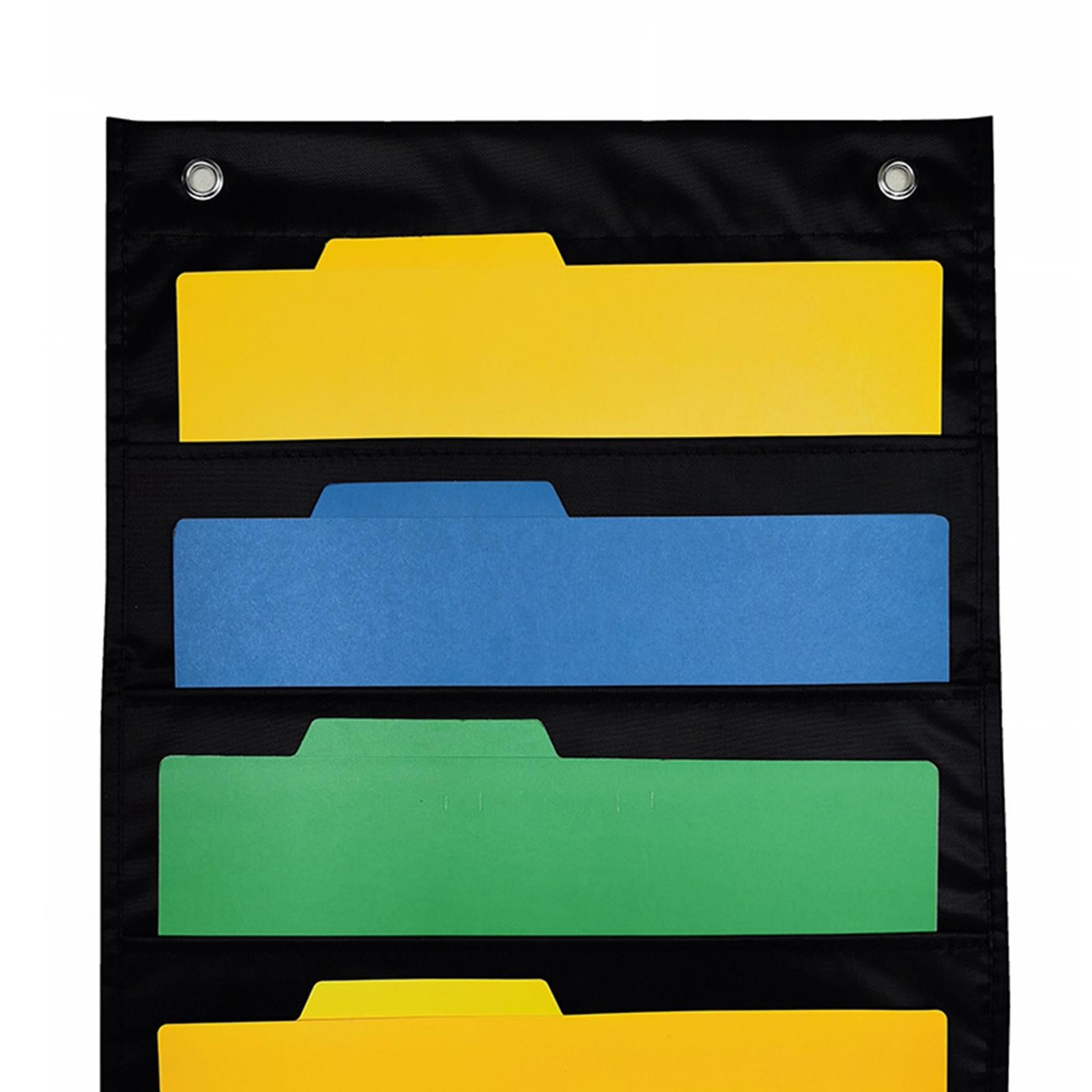 Daily Schedule Pocket Chart File Organizer 5 Pockets for Indoor Papers