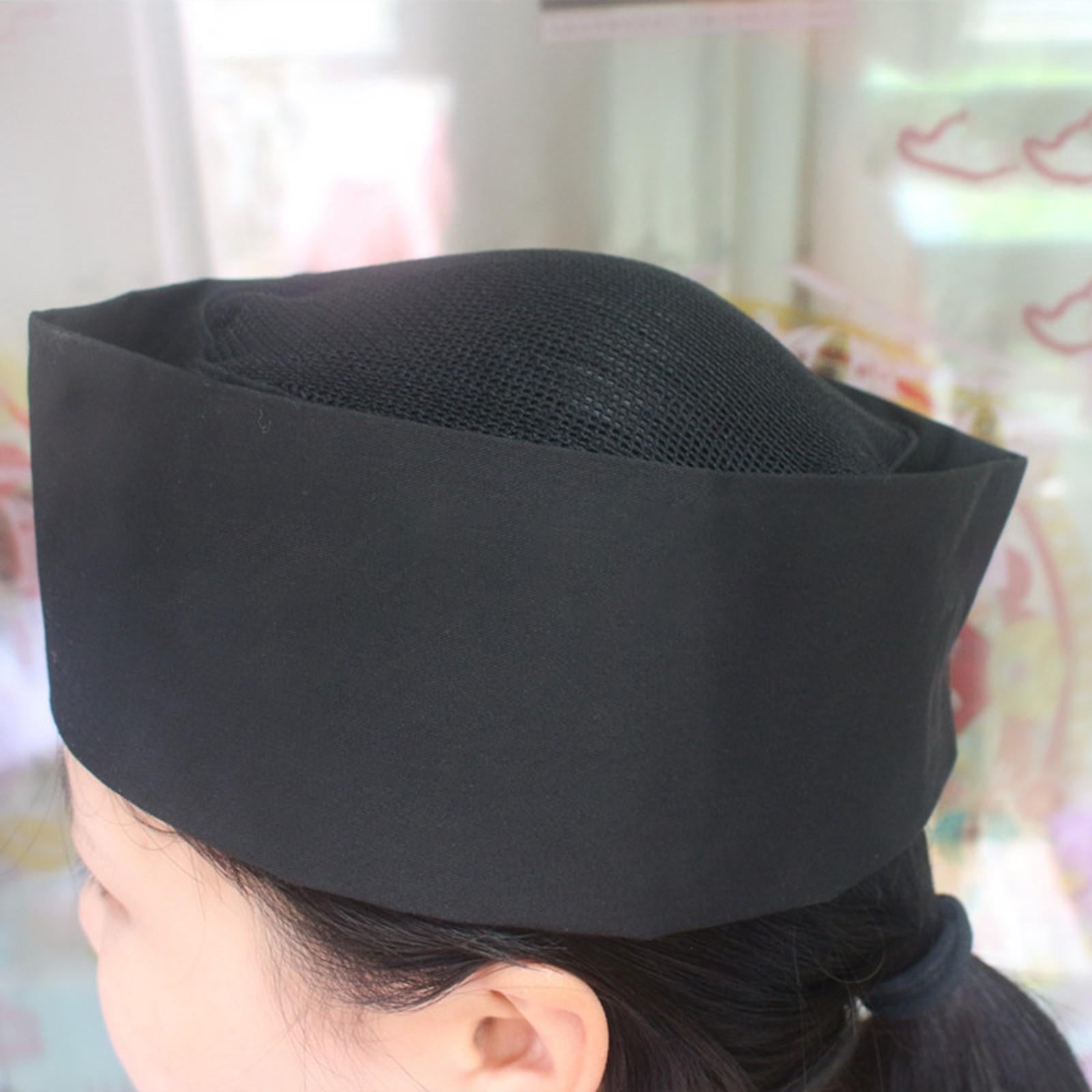 Japanese Cooking Hat Food Service Protective Hat for Restaurant Bakery Black