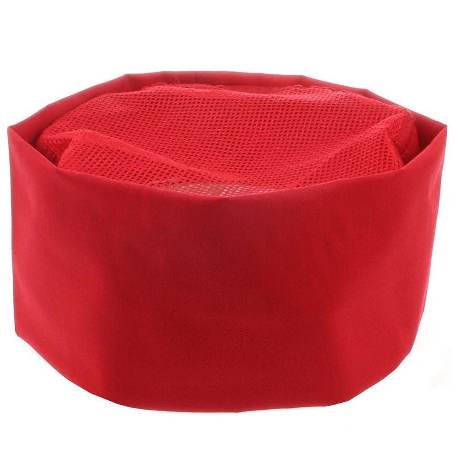 Japanese Cooking Hat Food Service Protective Hat for Restaurant Bakery Red