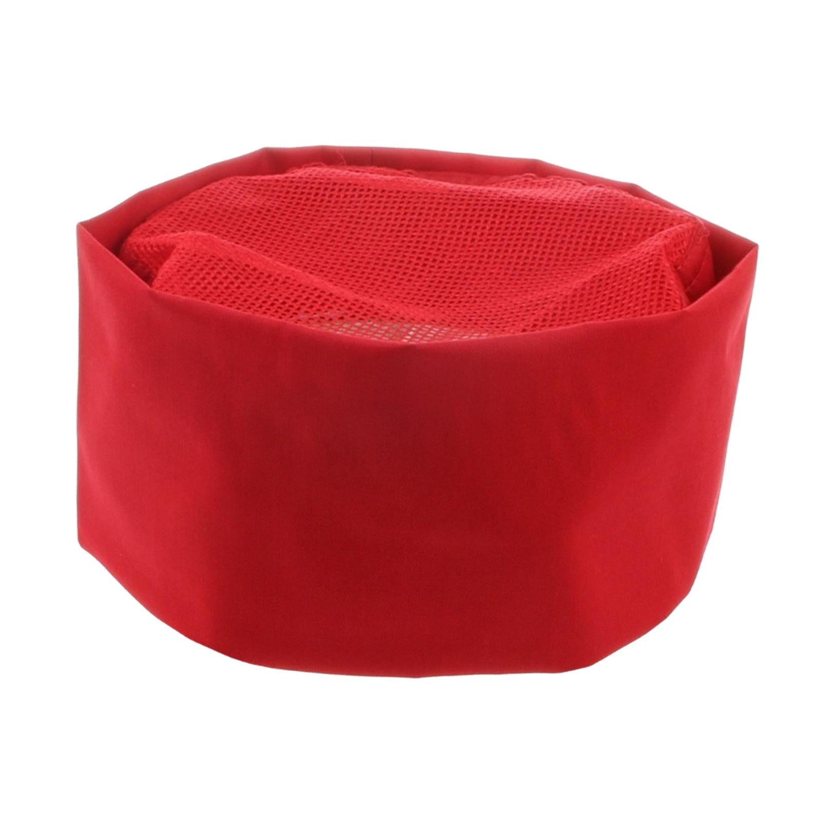 Japanese Cooking Hat Food Service Protective Hat for Restaurant Bakery Red