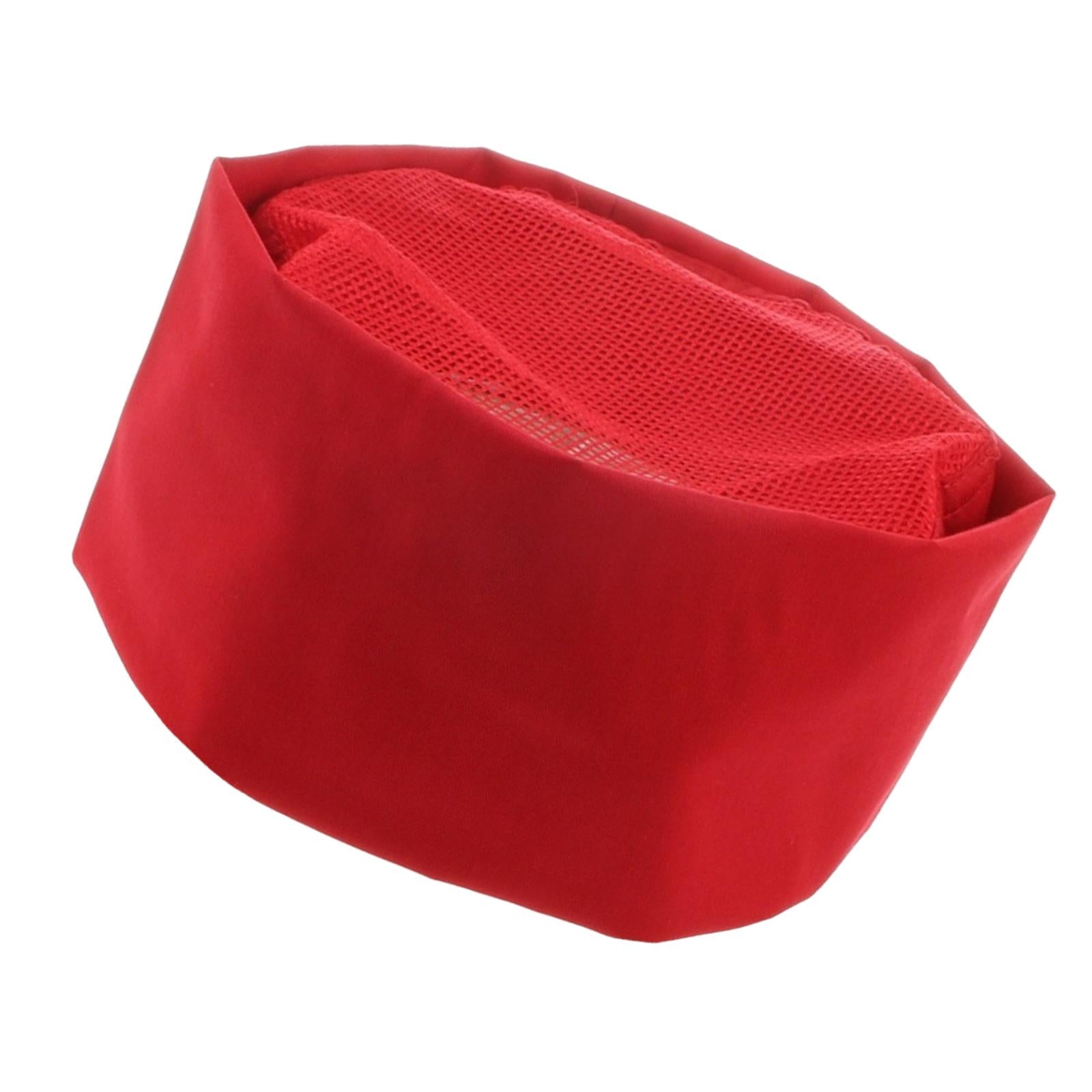 Japanese Cooking Hat Food Service Protective Hat for Restaurant Bakery Red