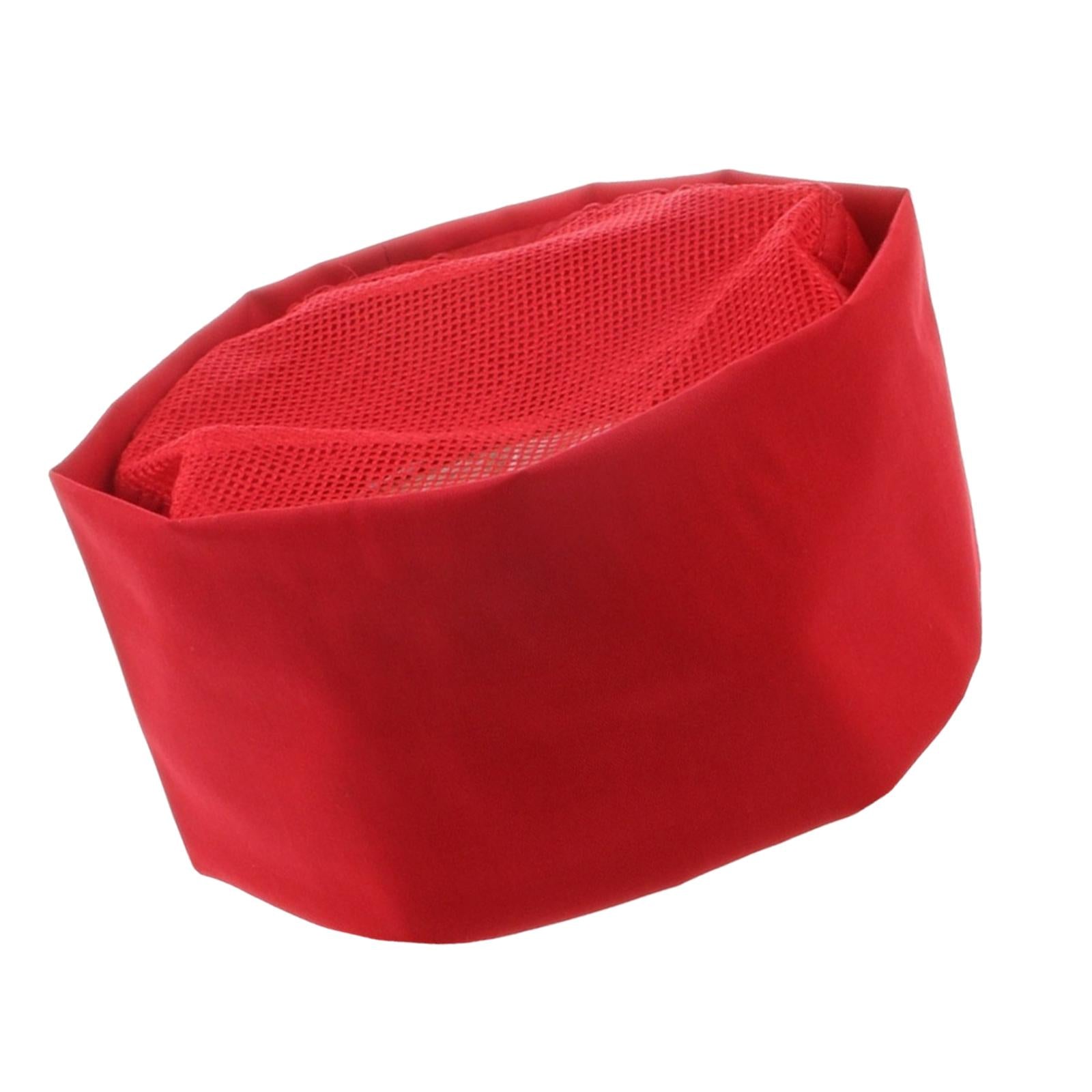 Japanese Cooking Hat Food Service Protective Hat for Restaurant Bakery Red